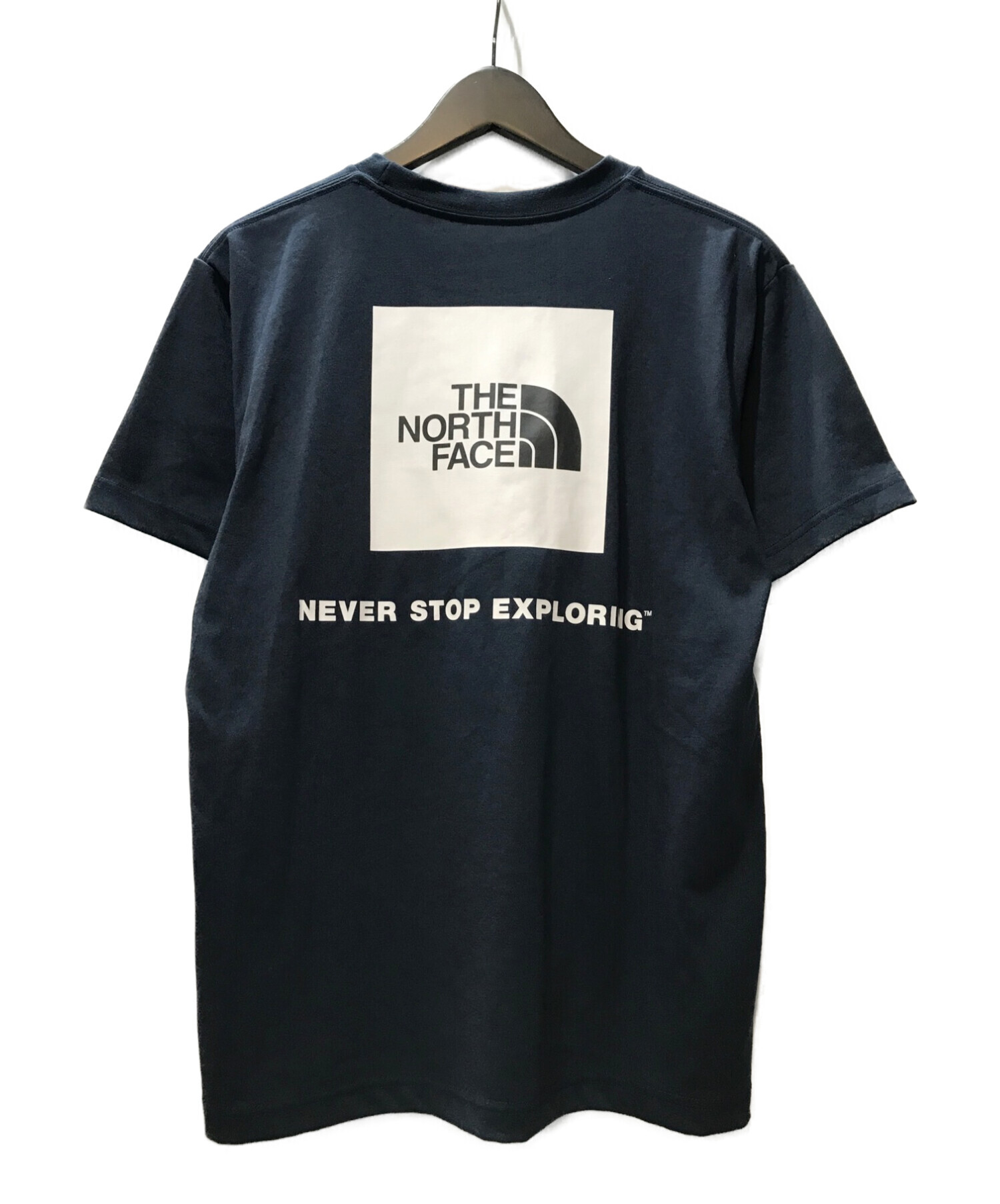 THE NORTH FACE (ザ ノース フェイス) S/S Square Logo Tee 半袖 スクエアロゴ Tシャツ ネイビー  サイズ:SIZE M