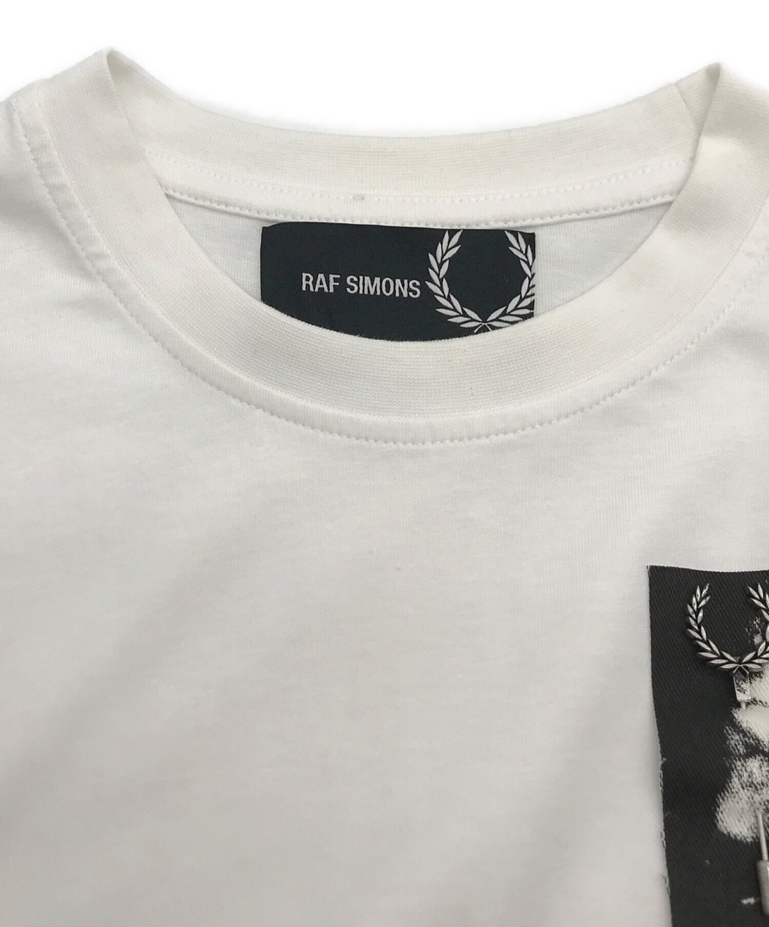 RAF SIMONS × FRED PERRY (ラフシモンズ × フレッドペリー) Printed Patch T-Shirt プリンテッド  パッチTシャツ ホワイト サイズ:XS