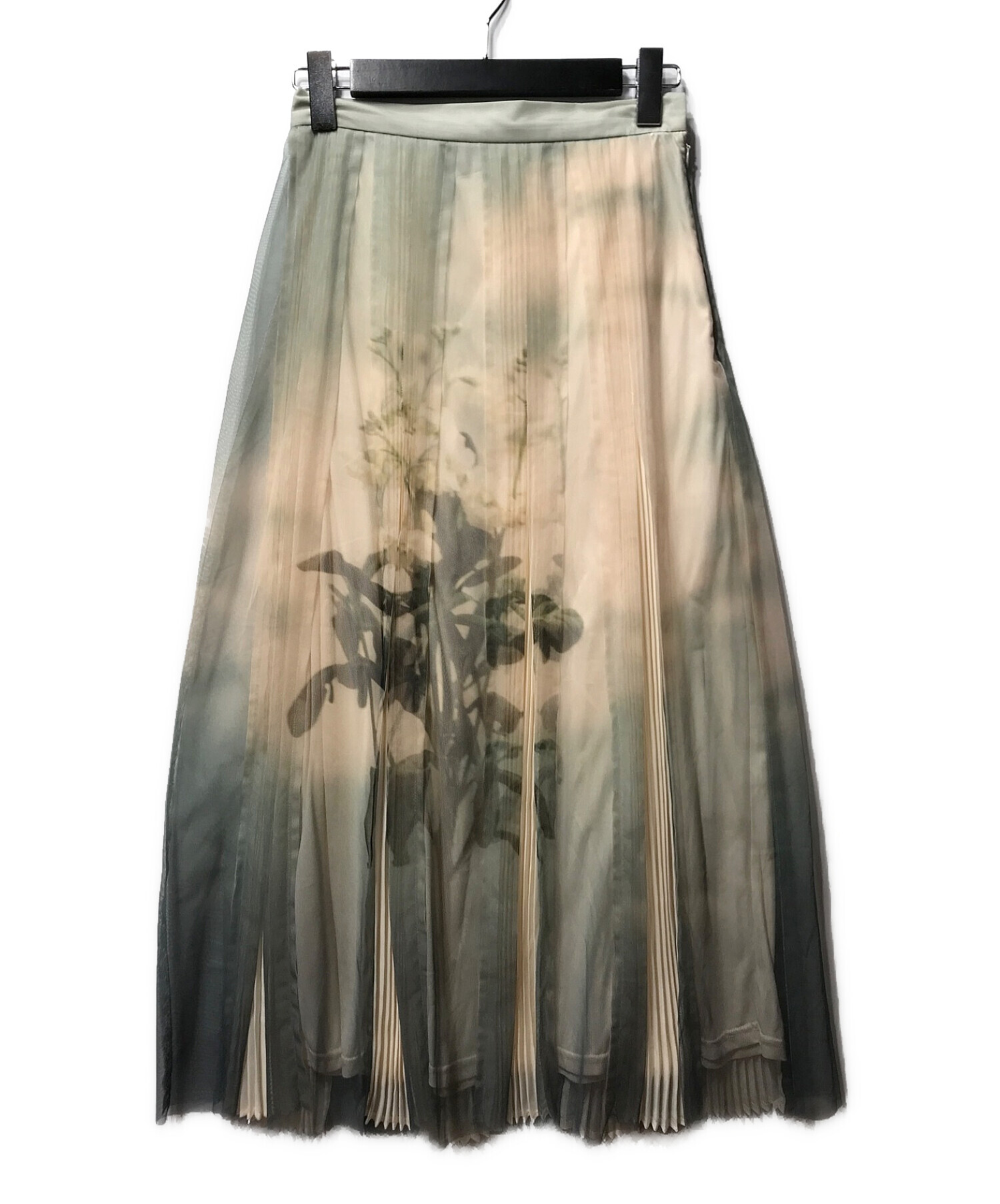 Ameri (アメリ) LOTUS PLEATS TULLE SKIRT ロータス プリーツ チュール スカート ベージュ サイズ:M