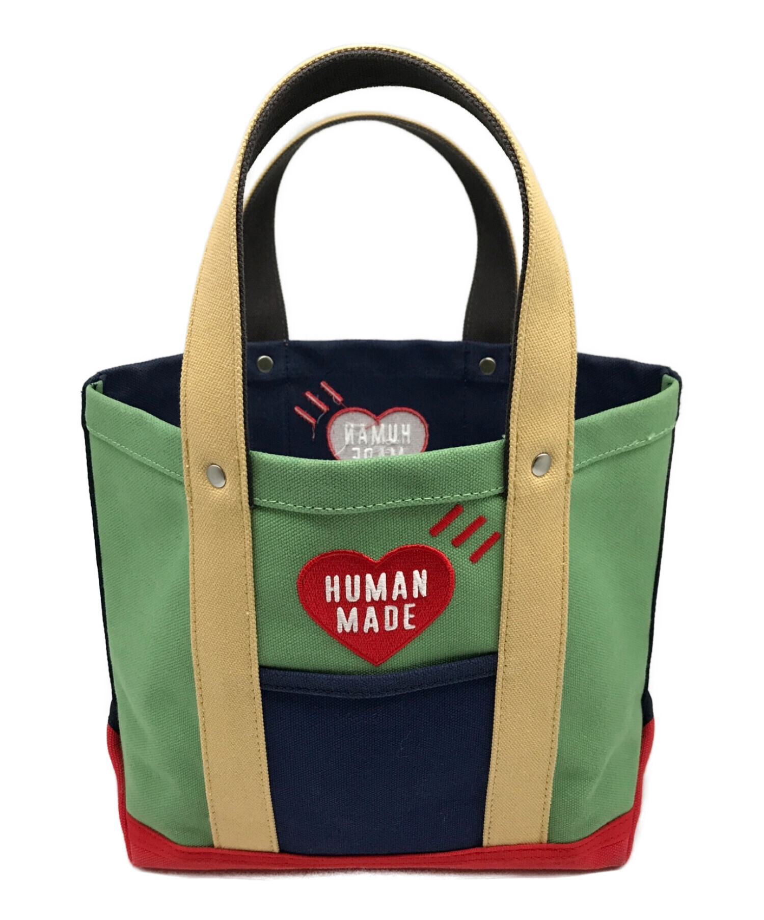 HUMAN MADE (ヒューマンメイド) multi color tote bag small マルチ カラー トートバッグ スモール  ネイビー×レッド サイズ:実寸参照