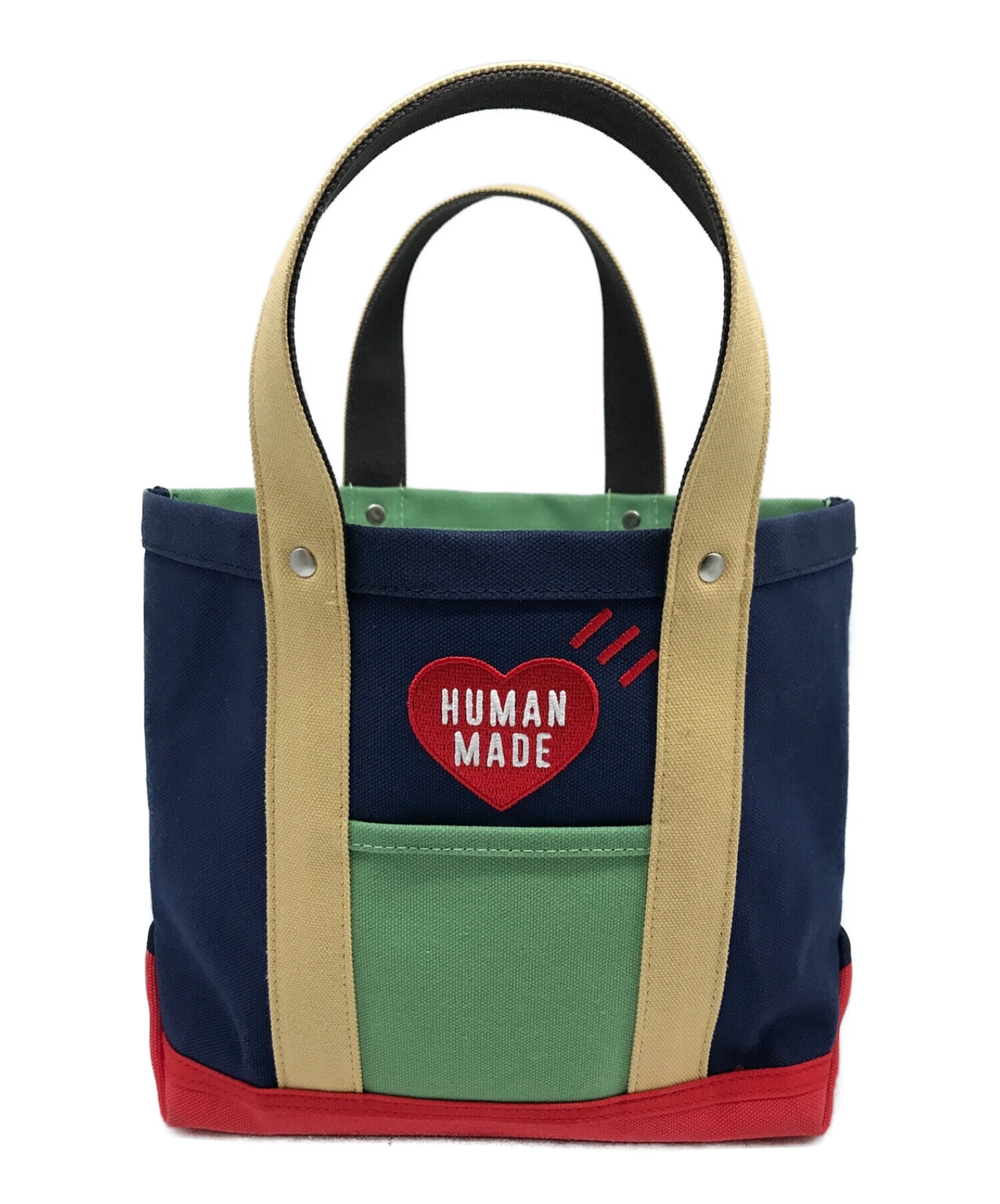 HUMAN MADE (ヒューマンメイド) multi color tote bag small マルチ カラー トートバッグ スモール  ネイビー×レッド サイズ:実寸参照