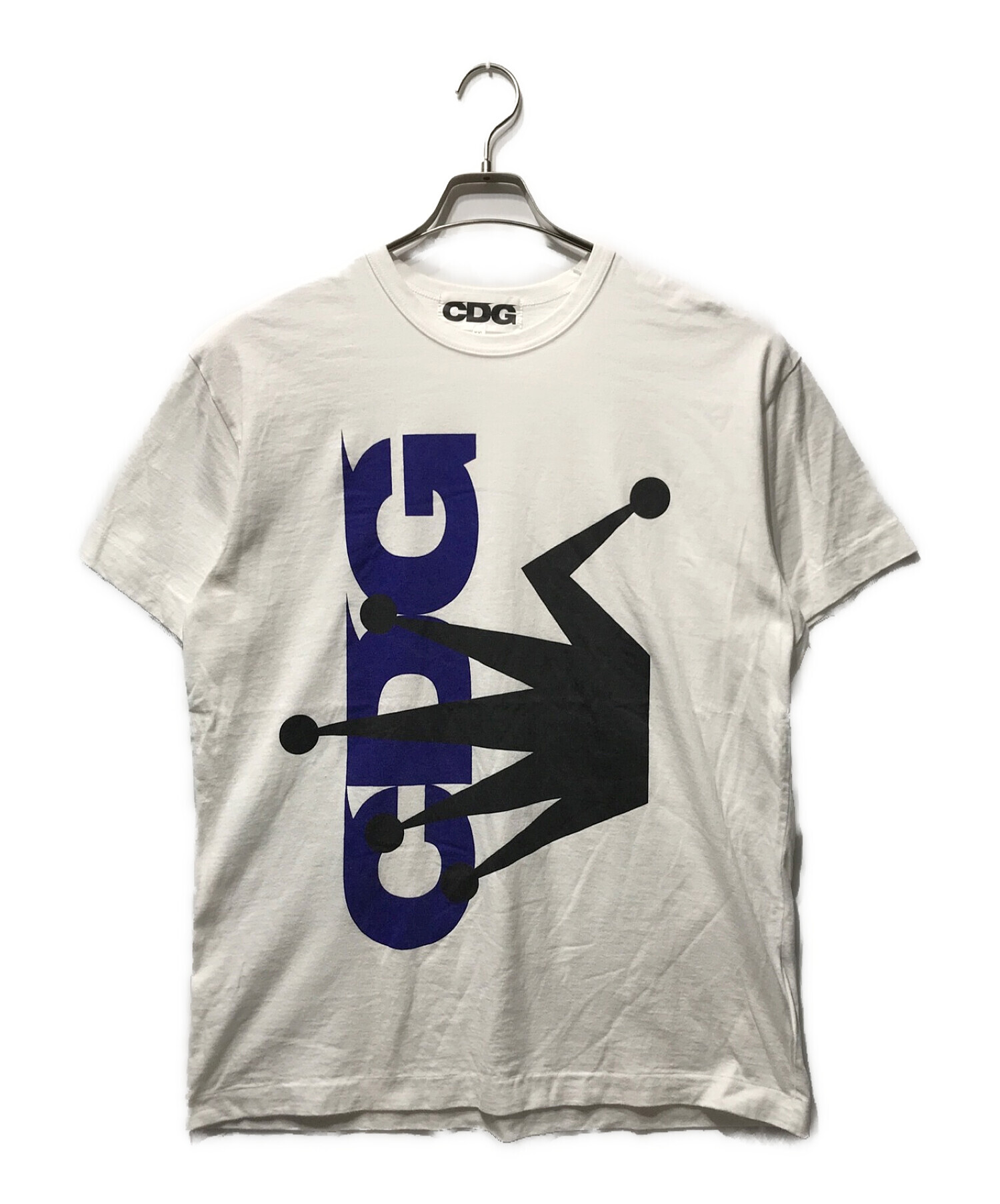 CDG (コムデギャルソン) stussy (ステューシー) プリントTシャツ ホワイト×ブルー サイズ:XXL