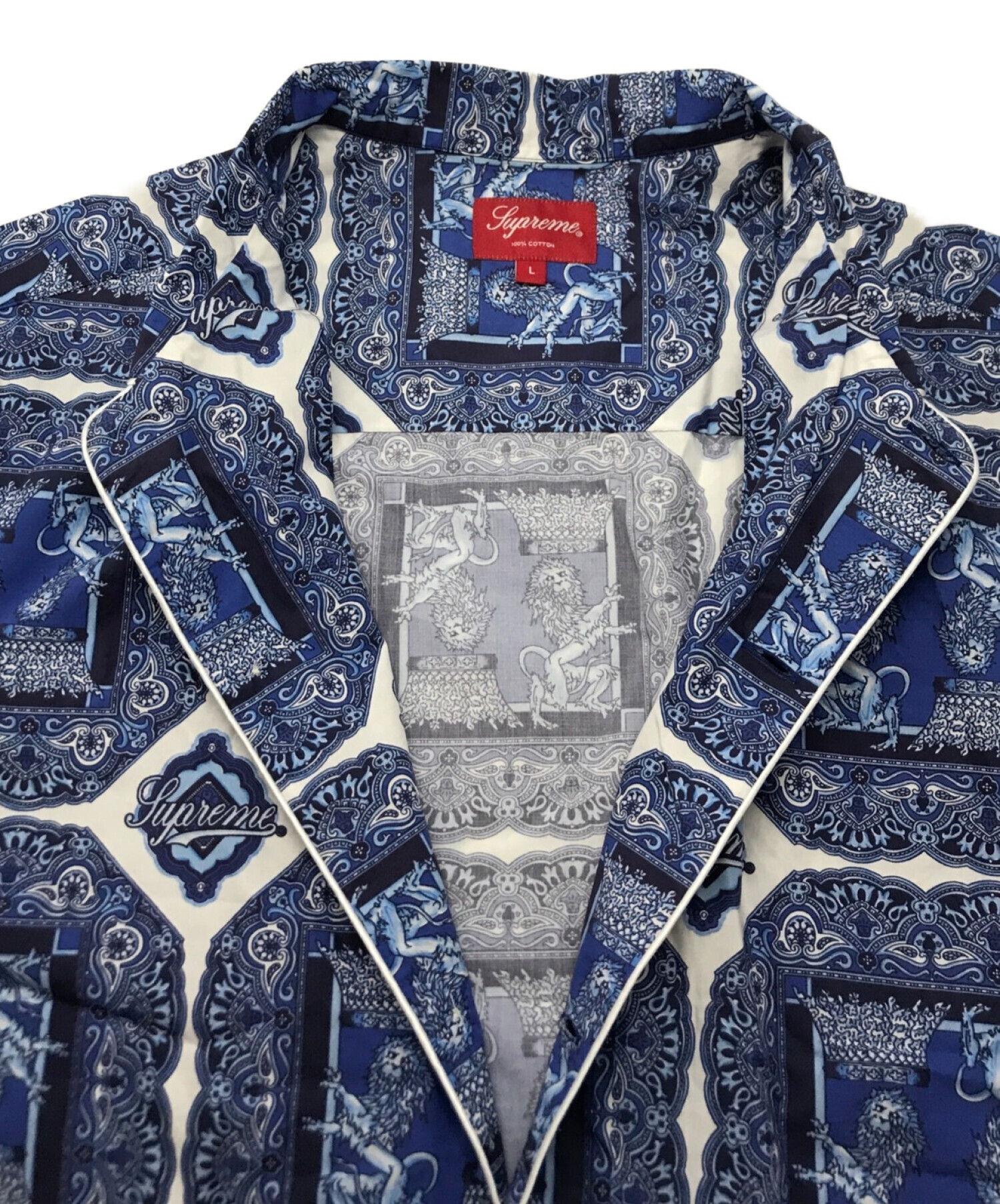 SUPREME (シュプリーム) 22SS Regency Pajama Set リージェンシー パジャマ セット セットアップ ブルー サイズ:L