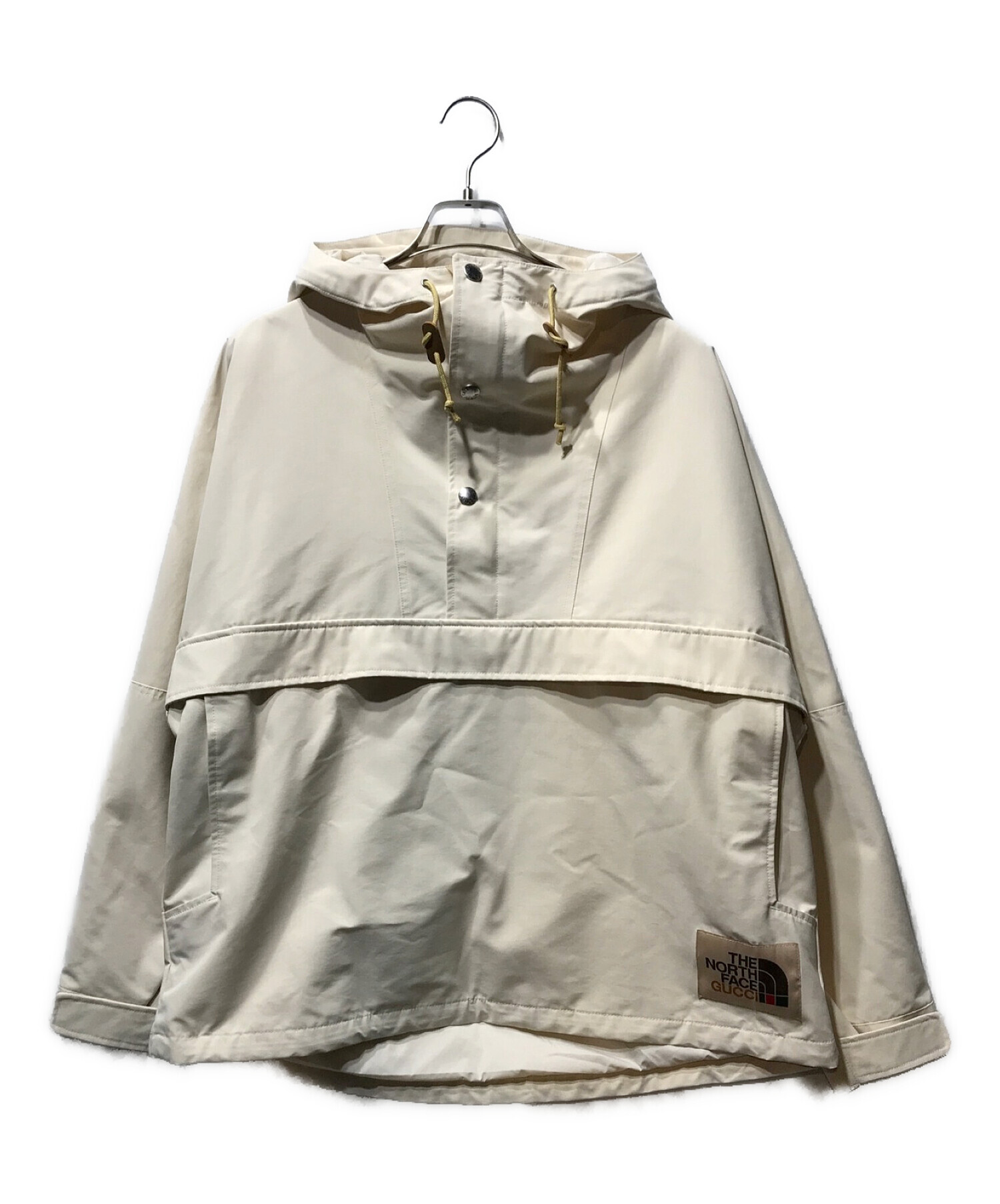 THE NORTH FACE×GUCCI (ザノースフェイス × グッチ) 21SS Light Nylon Wind Jacket ライトナイロン  ウィンド ジャケット アノラックパーカー ベージュ サイズ:S