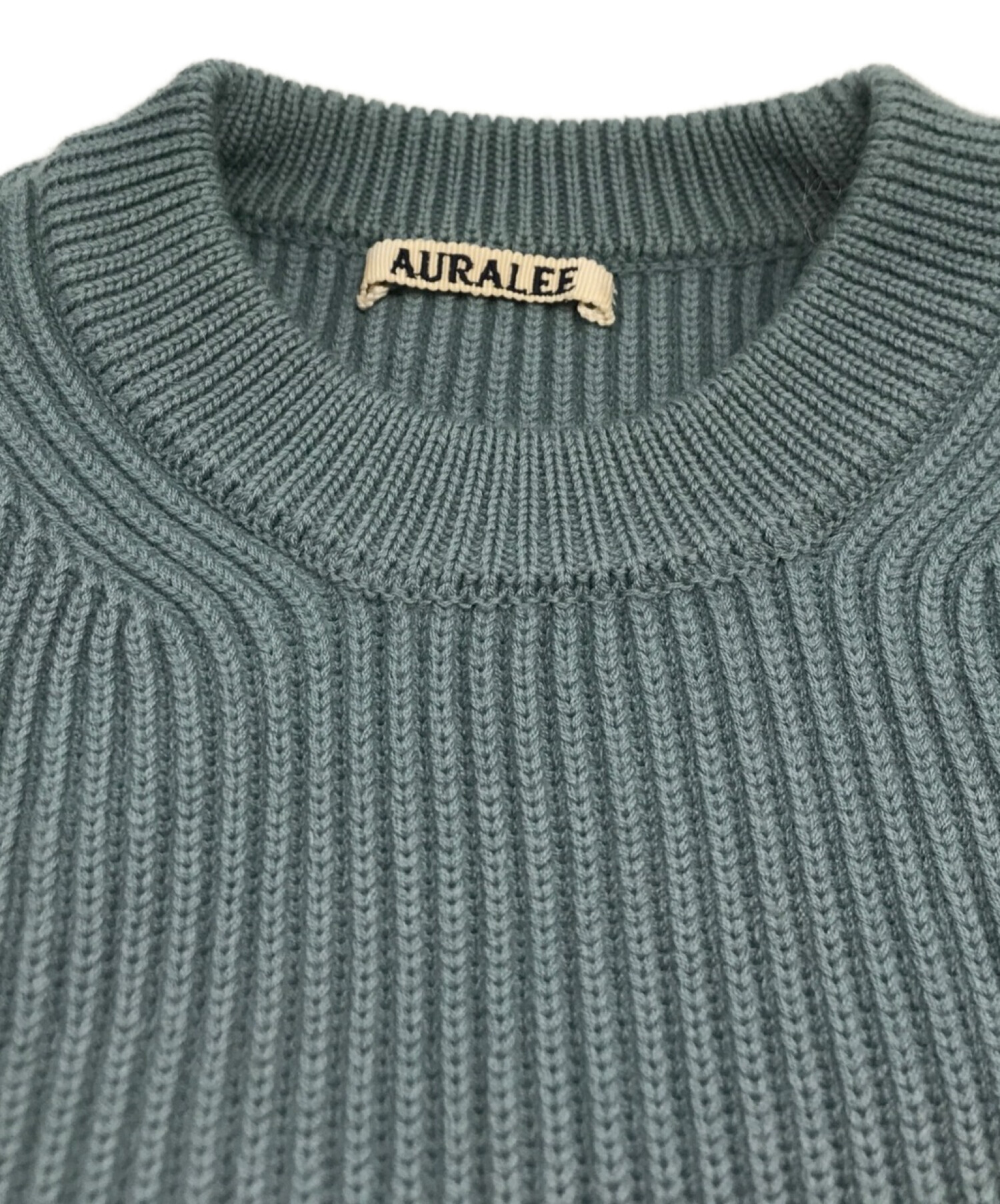 AURALEE (オーラリー) SUPER FINE WOOL RIB KNIT スーパー ファイン ウール リブ ニット ブルー サイズ:3