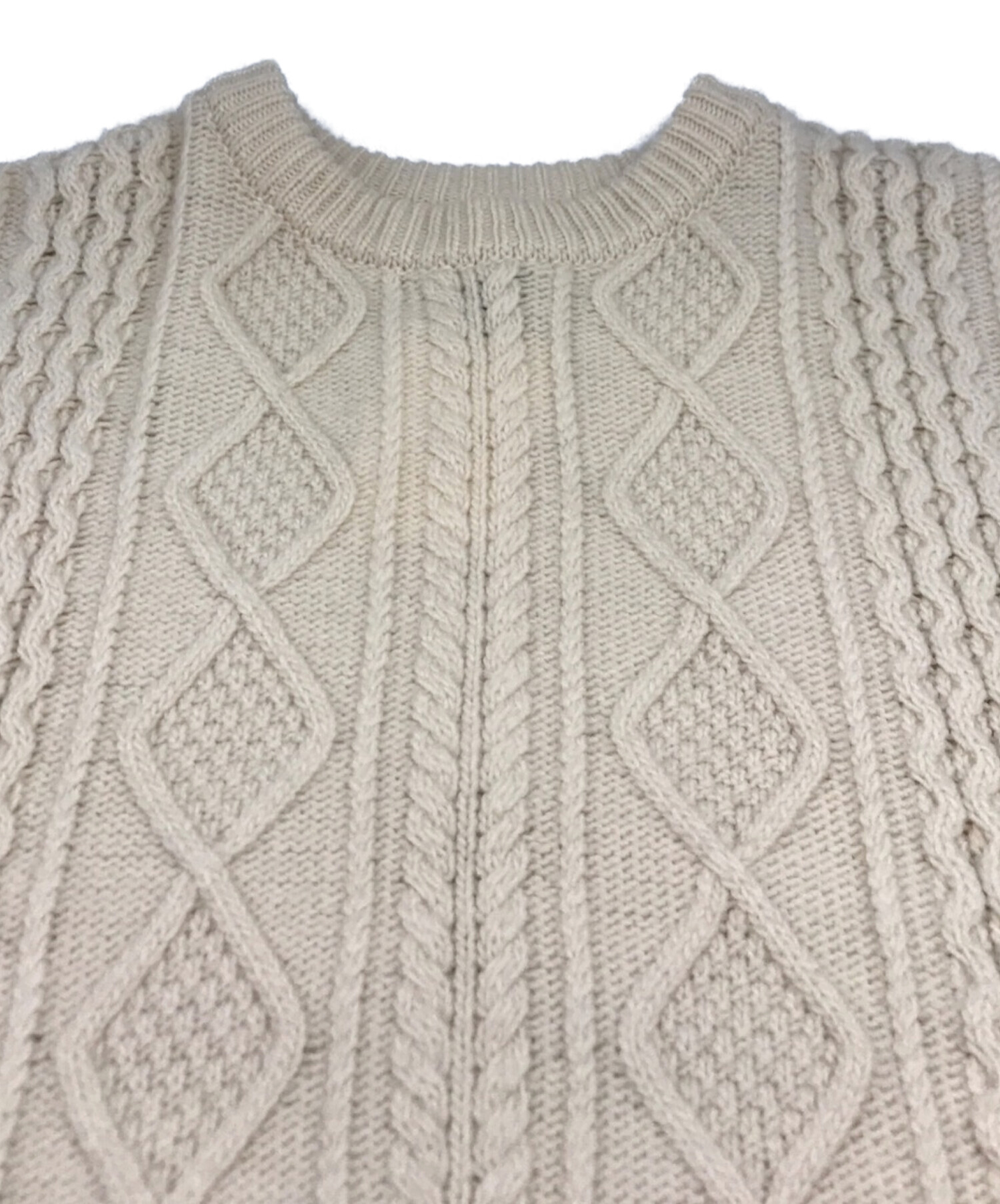 stein (シュタイン) Overlaped Cable Knit Vest オーバーラップ ケーブル ニットベスト ホワイト サイズ:M