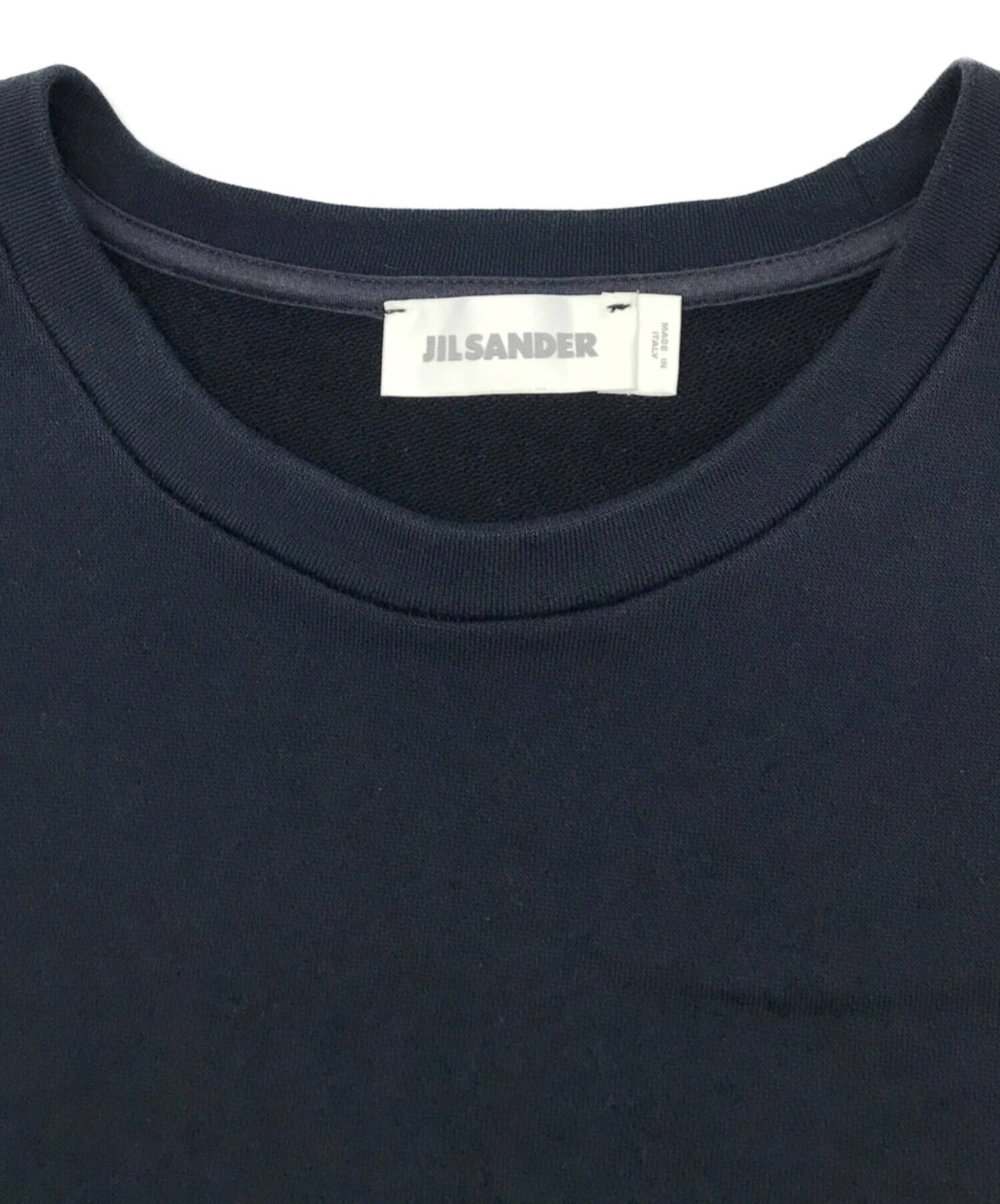 JIL SANDER (ジルサンダー) オーバーサイズ スウェット ハーフスリーブ プルオーバー ネイビー サイズ:M