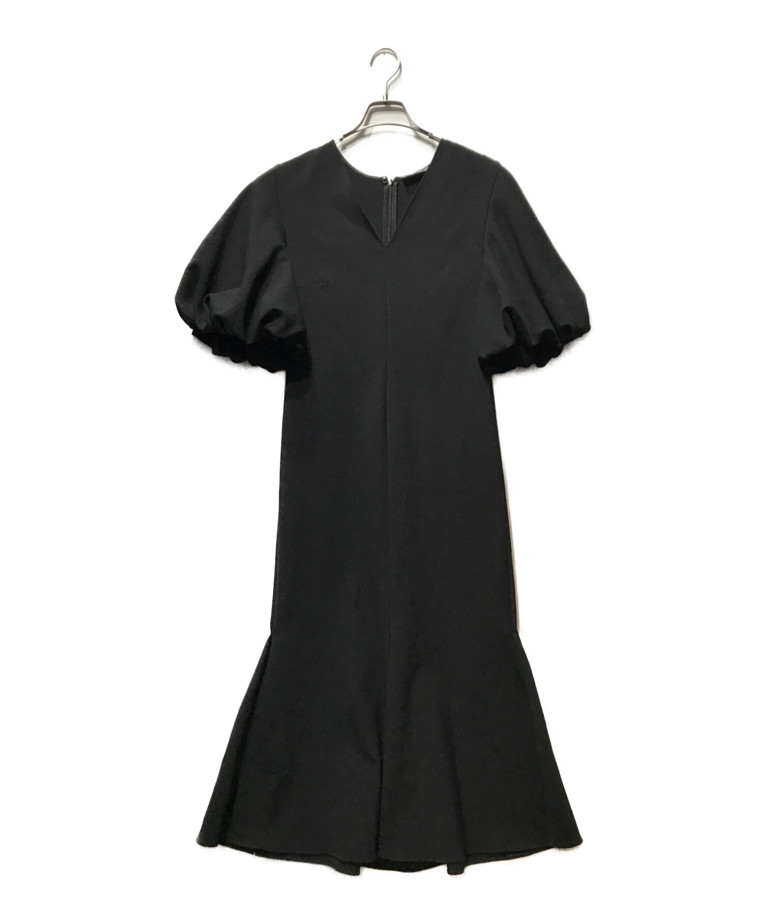 YOKO CHAN (ヨーコチャン) バルーンスリーブ ロングライン マーメイド ドレス ブラック サイズ:F