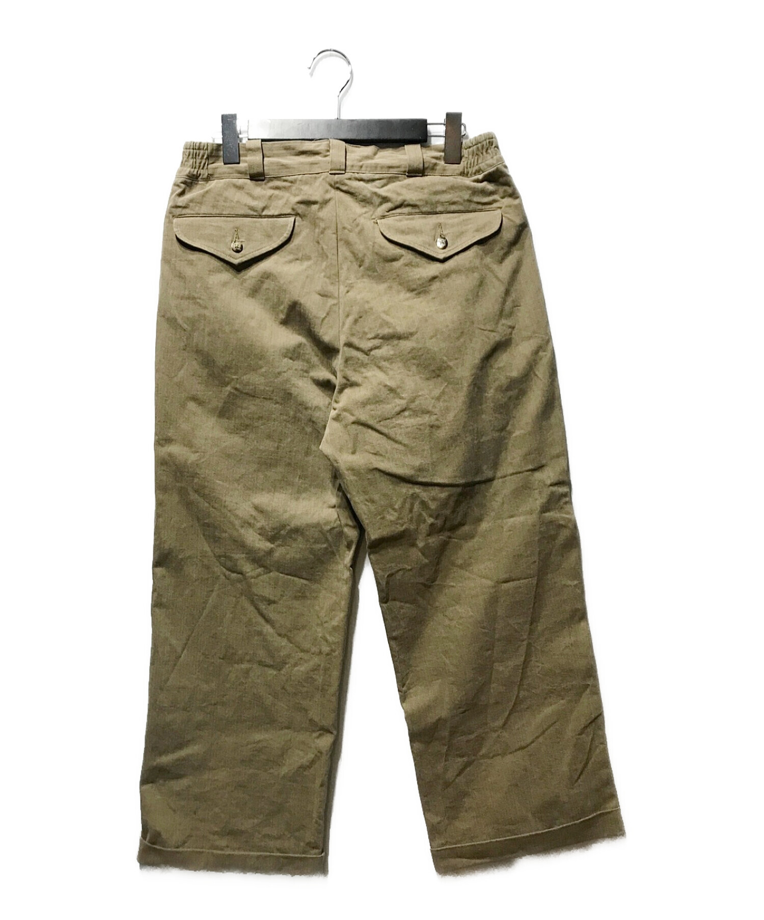 OLD JOE & Co. (オールドジョー) FRONT TUCK ARMY TROUSER コットンチノ トラウザー タックパンツ ベージュ  サイズ:32