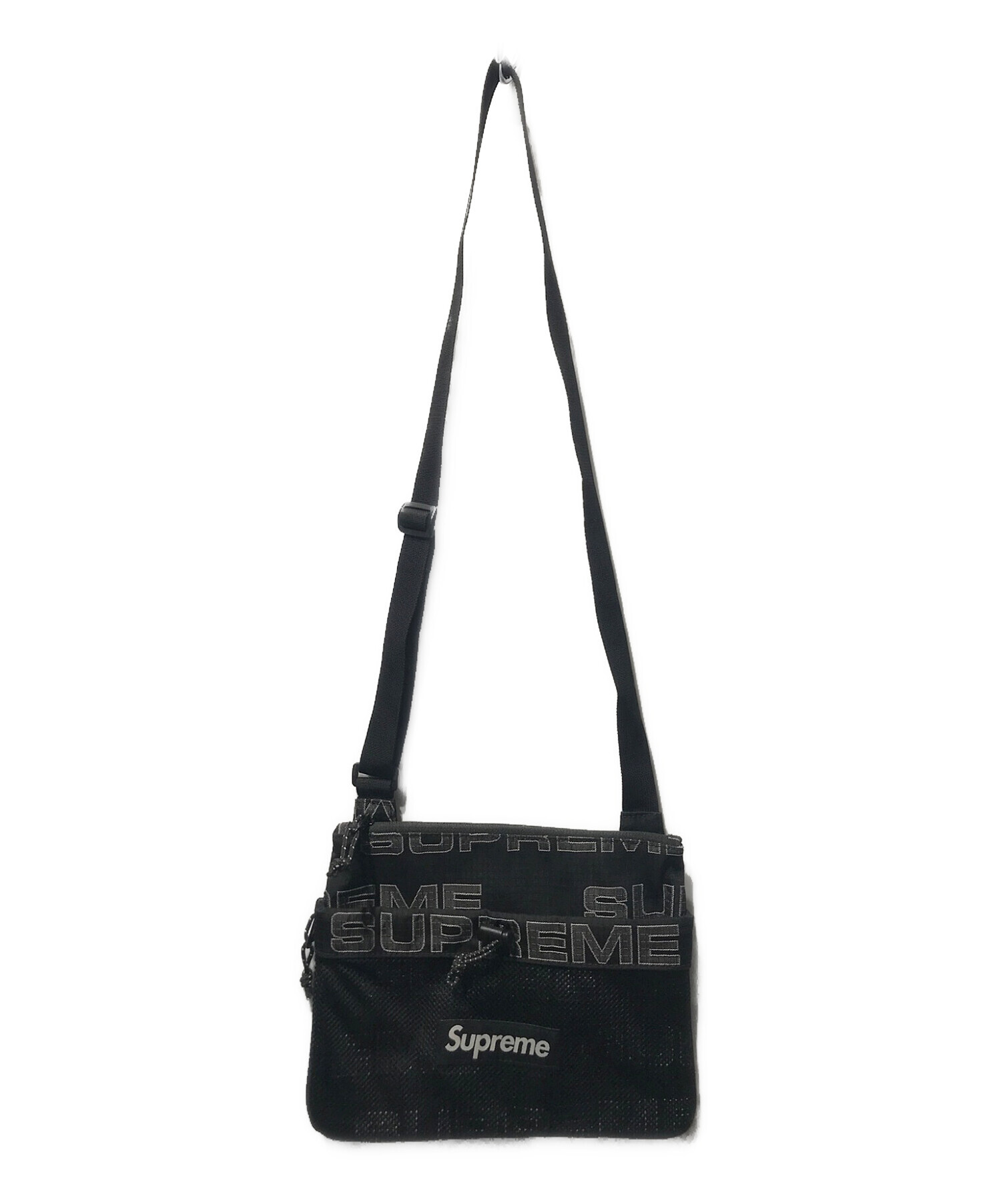 Supreme (シュプリーム) 21AW SIDE BAG ロゴショルダーバッグ ブラック