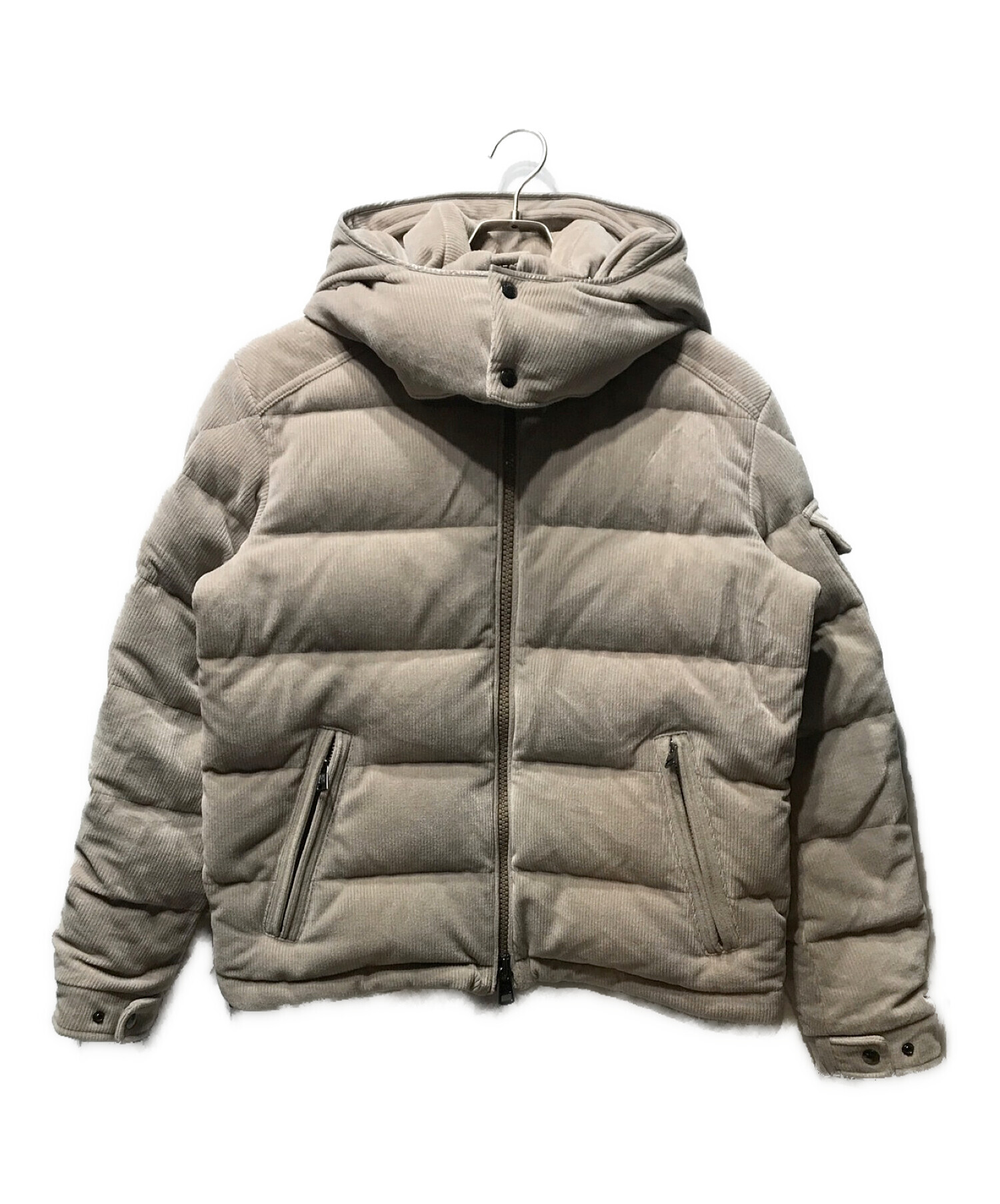 MONCLER (モンクレール) MAYA GIUBBOTTO フード付 ジップアップ ダウンジャケット グレー サイズ:2