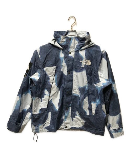 シュプリーム ×ノースフェイス THE NORTH FACE  21AW  Bleached Denim Print Mountain Jacket タイダイマウンテンジャケットブルゾン メンズ L