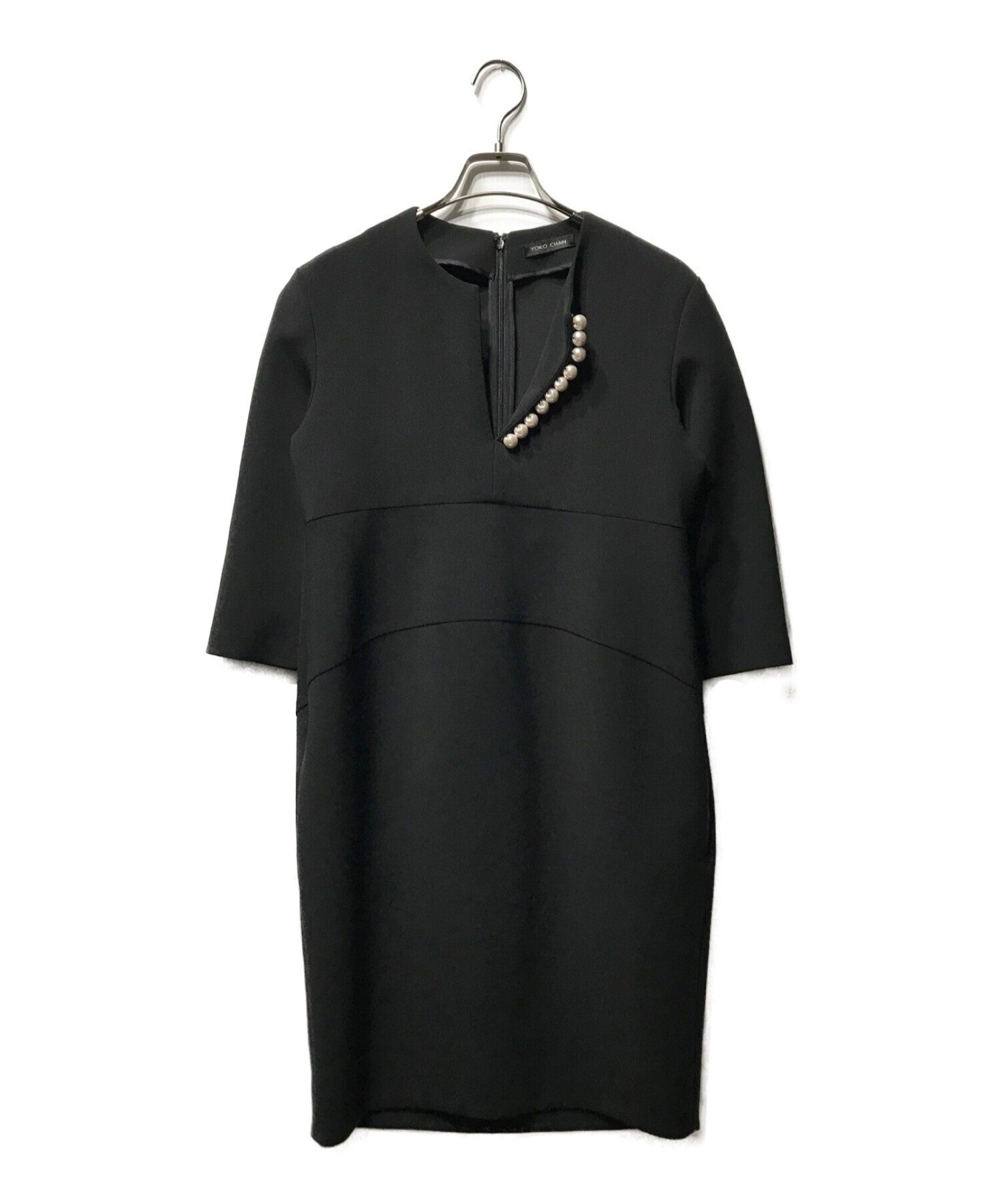 YOKO CHAN (ヨーコチャン) フェイクパール ドレス ワンピース ブラック サイズ:40