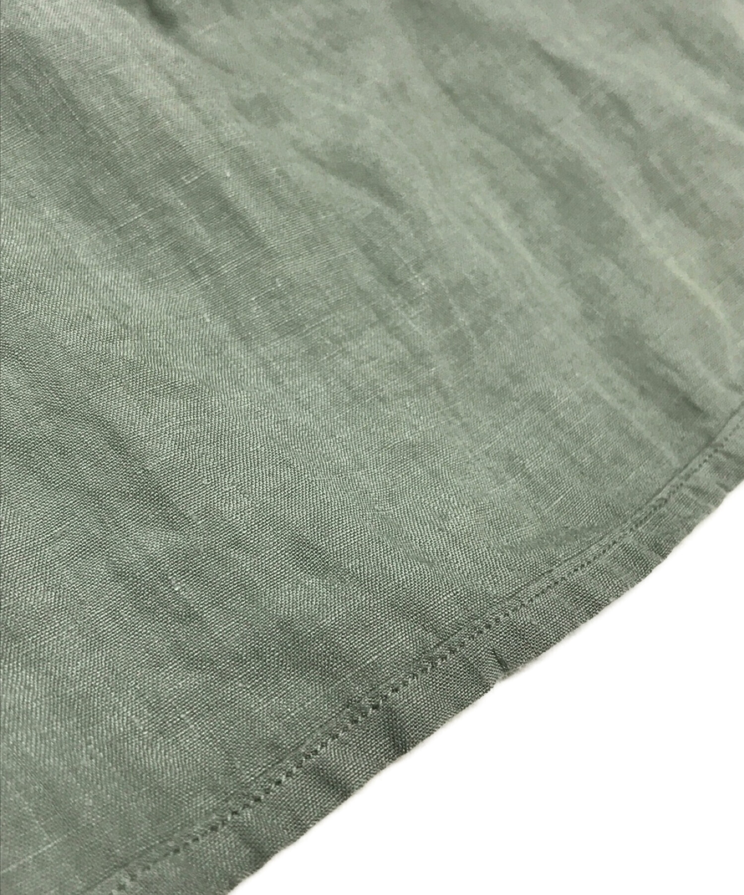 nestrobe confect (ネストローブ コンフェクト) ハイカウント リネン レギュラーカラーシャツ グリーン サイズ:3