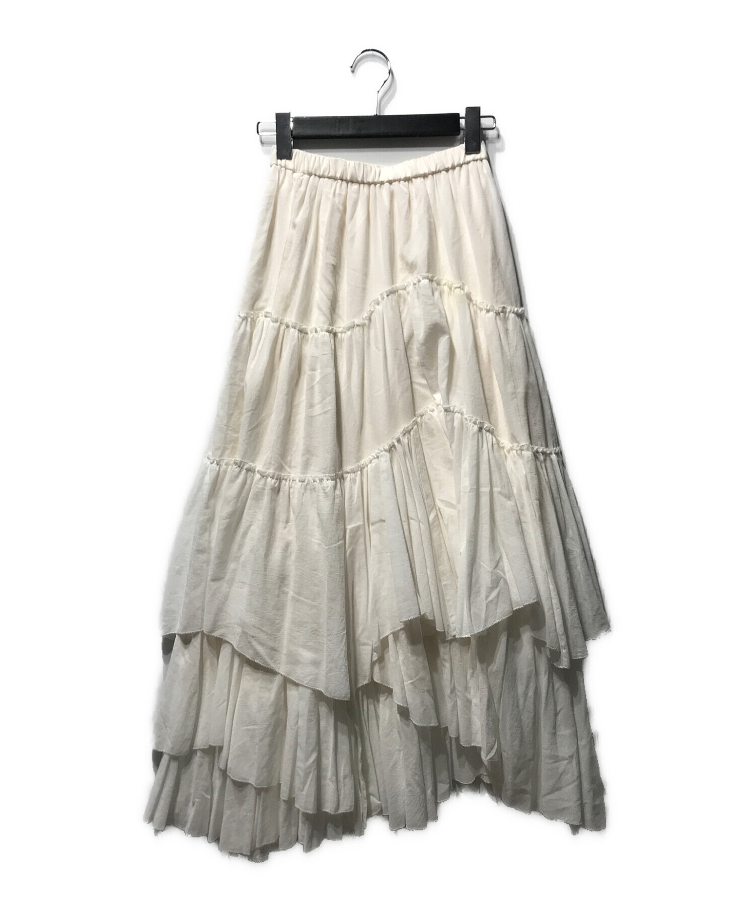 CASA FLINE (カーサフライン) コットン ティアードスカート ホワイト サイズ:F