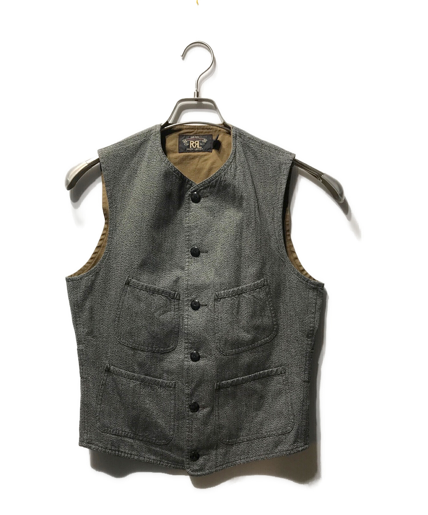 RRL (ダブルアールエル) yan Vest ヤン コットン ベスト グレー サイズ:XS 165/88A