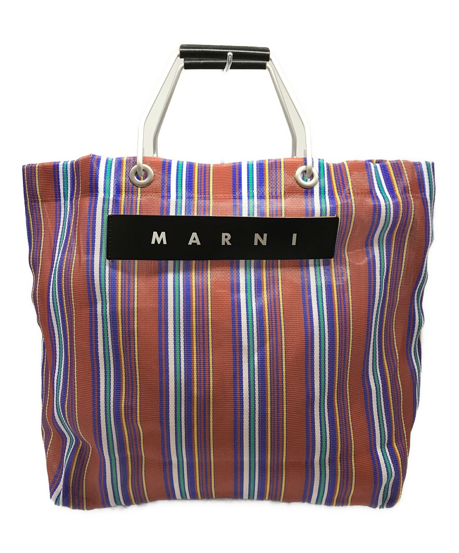 MARNI (マルニ) MARKET STRIPE BAG マーケット ストライプ トートバッグ オレンジ×ブルー