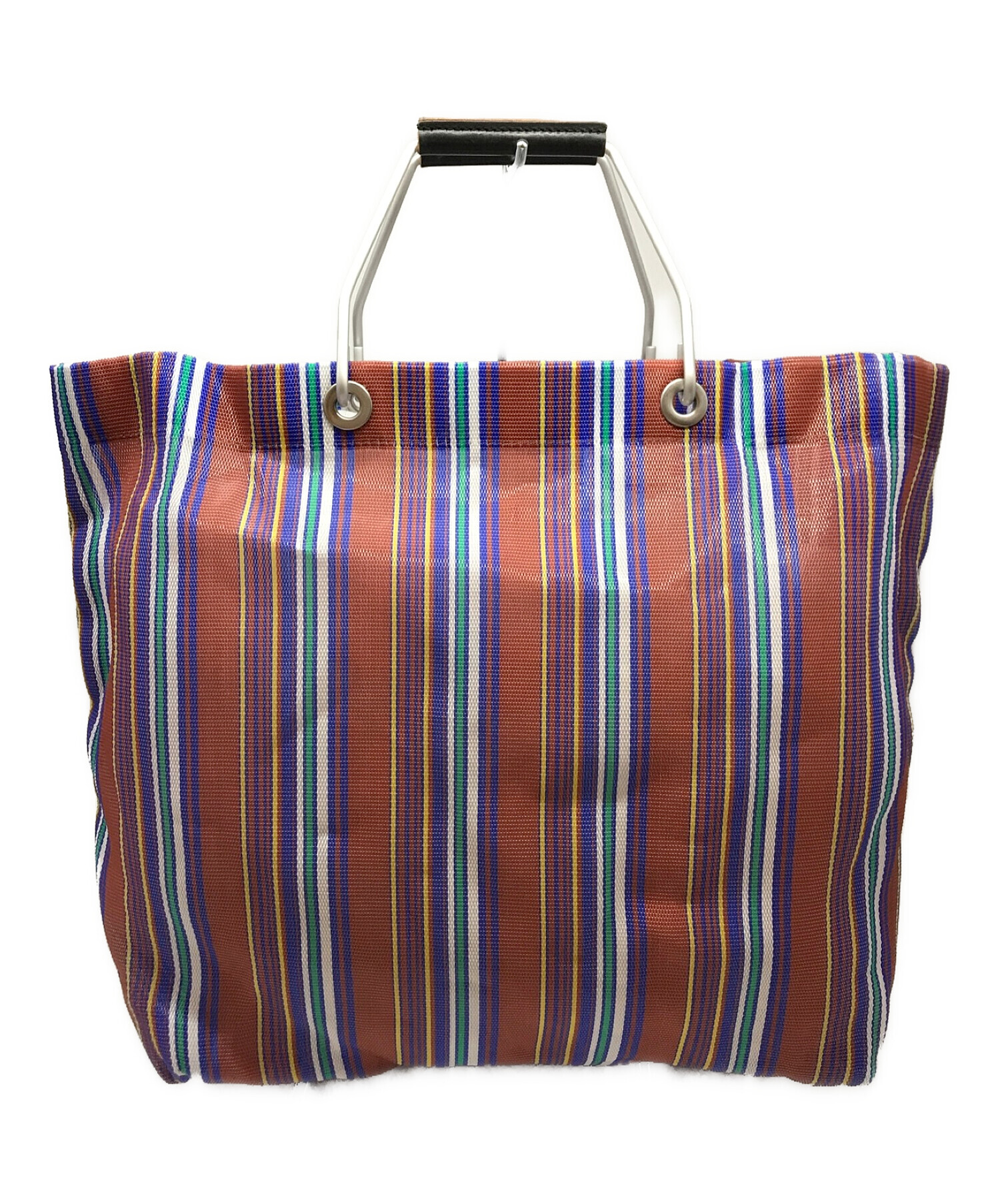 MARNI (マルニ) MARKET STRIPE BAG マーケット ストライプ トートバッグ オレンジ×ブルー