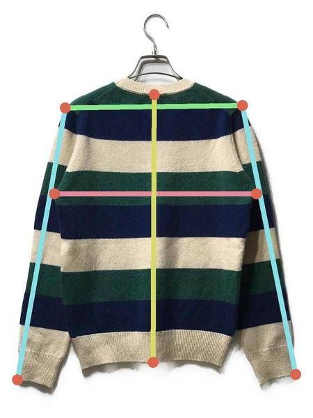 中古・古着通販】MAISON KITSUNE (メゾンキツネ) ボーダーニット 