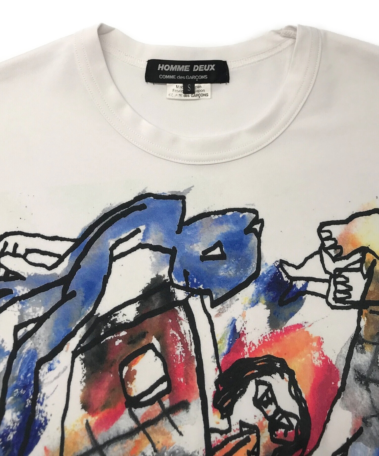 中古・古着通販】COMME des GARCONS HOMME DEUX (コムデギャルソン オム ドゥ) プリント Tシャツ ホワイト  サイズ:S｜ブランド・古着通販 トレファク公式【TREFAC FASHION】スマホサイト