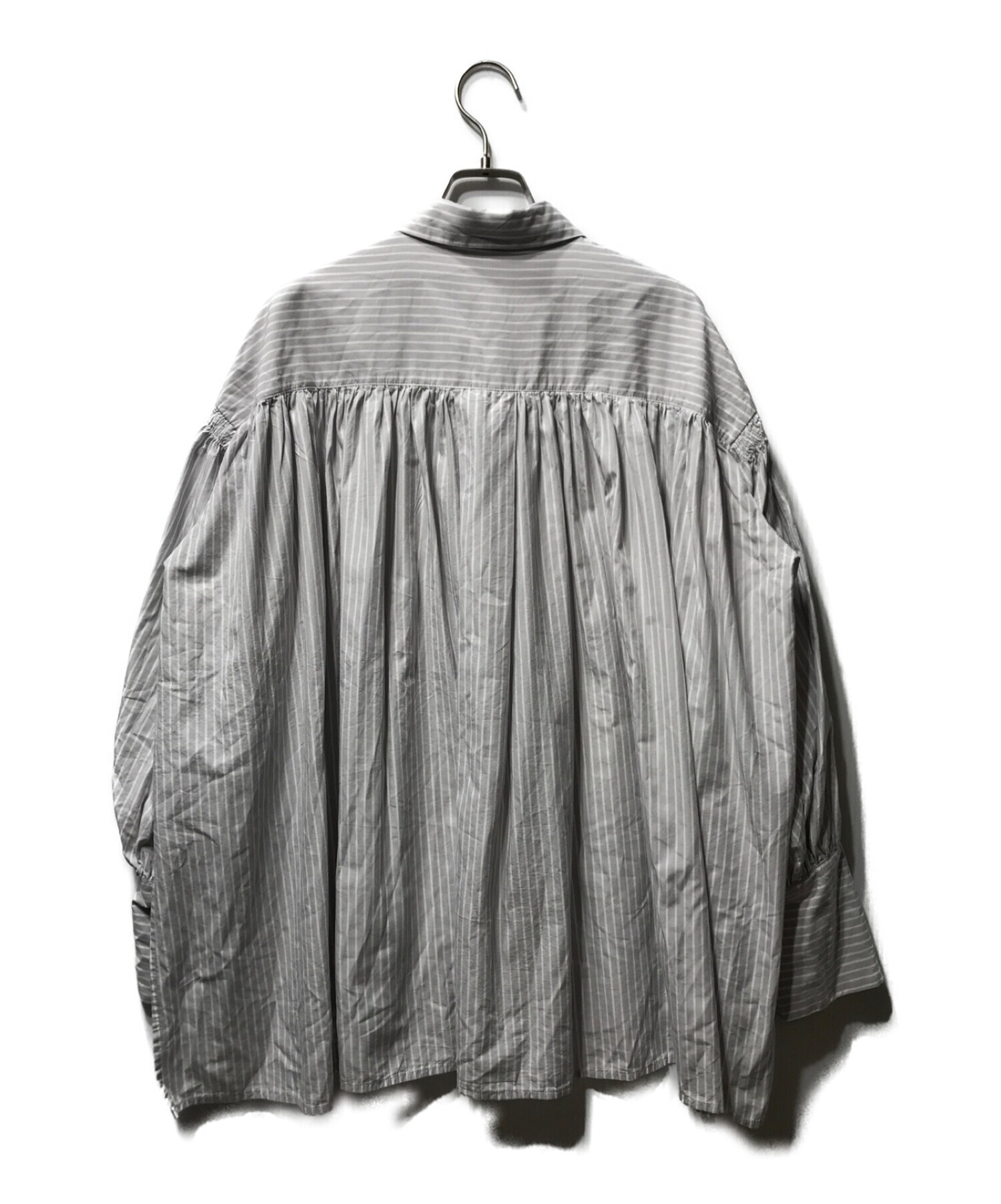 COCODEAL (ココディール) ストライプボリュームスリーブシャツ グレー サイズ:2