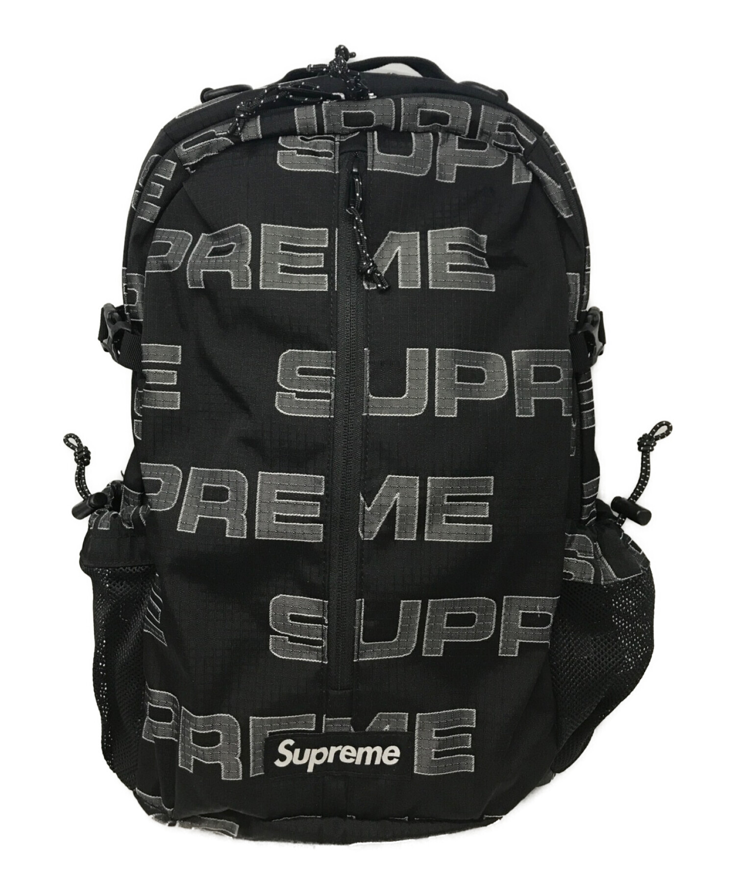 SUPREME (シュプリーム) 21AW Backpack ロゴ 総柄 バックパック リュック ブラック