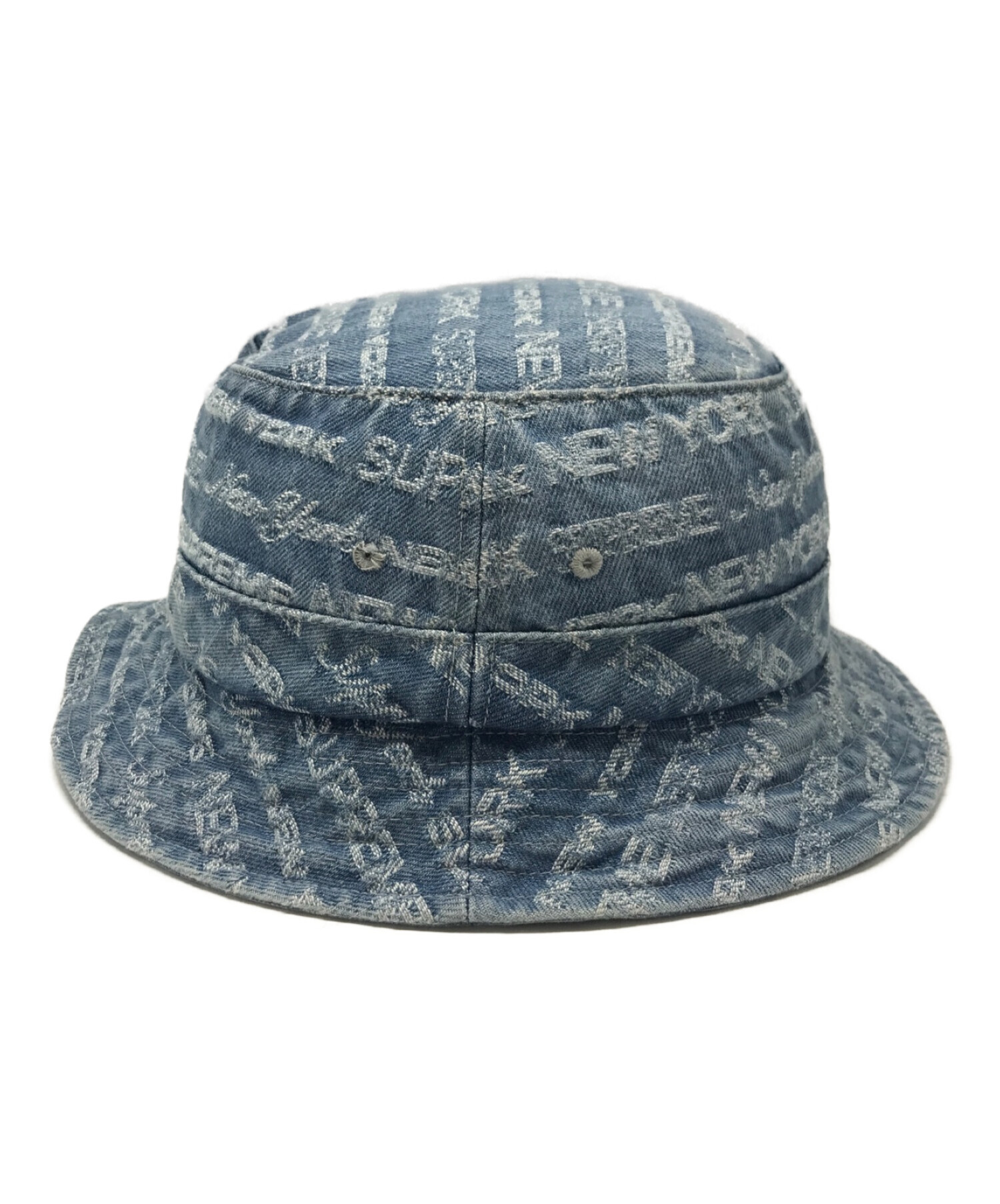 SUPREME (シュープリーム) 22AW Multi Type Jacquard Denim Crusher マルチ タイプ ジャガード デニム  クラッシャー バケットハット インディゴ