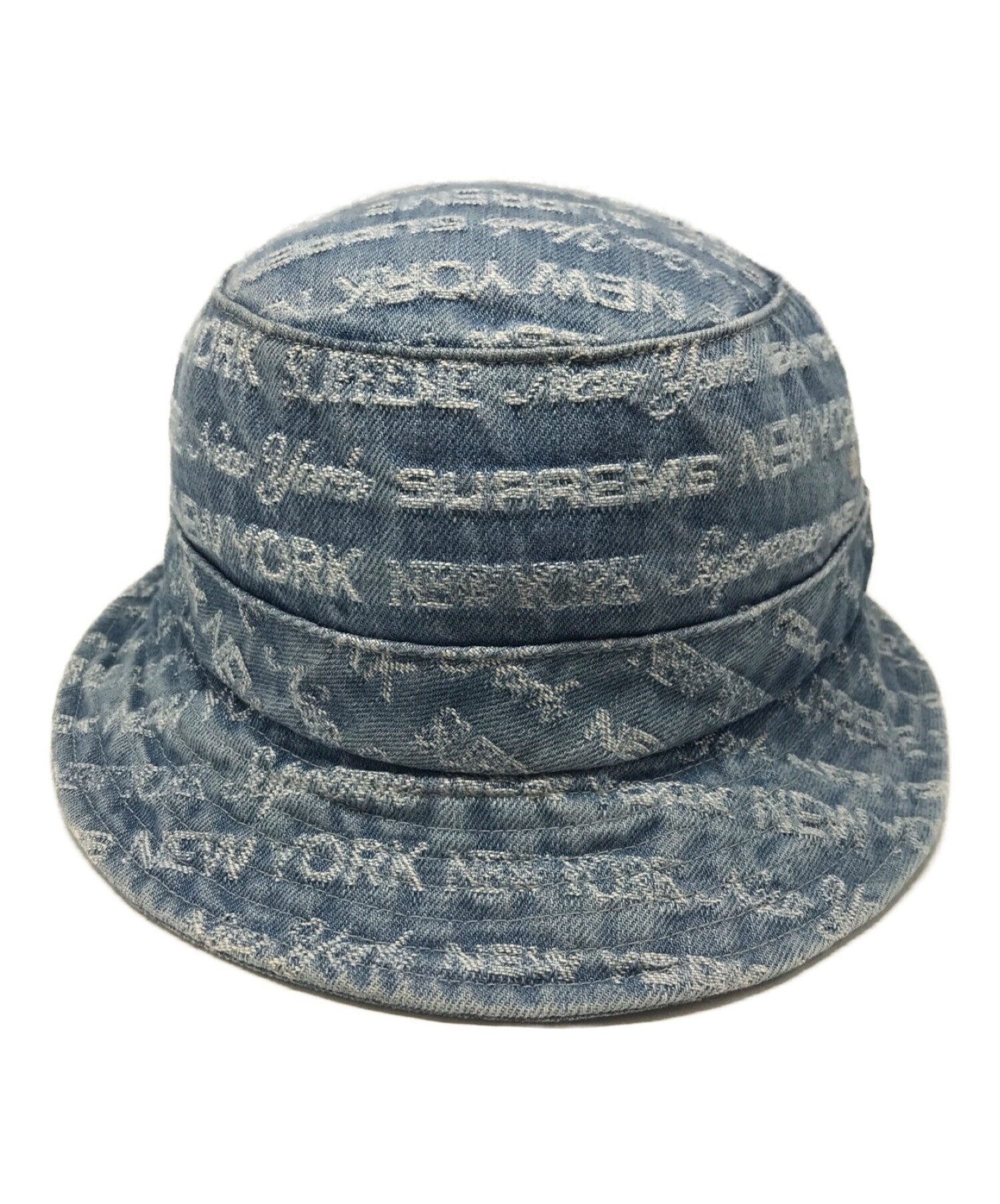 SUPREME (シュープリーム) 22AW Multi Type Jacquard Denim Crusher マルチ タイプ ジャガード デニム  クラッシャー バケットハット インディゴ