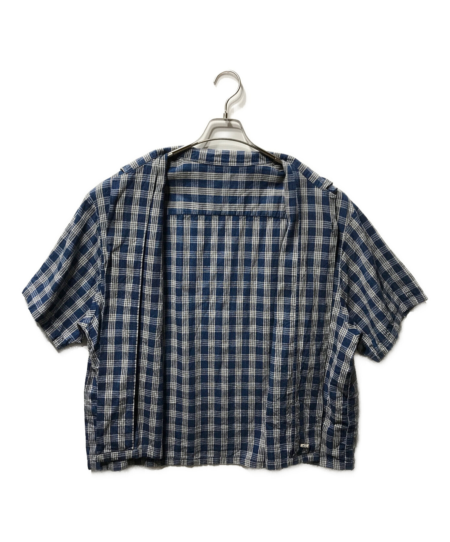 Porter Classic (ポータークラシック) Palaka Short Sleeve Shirt パラカ ショート スリーブ シャツ  ホワイト×ブルー サイズ:M