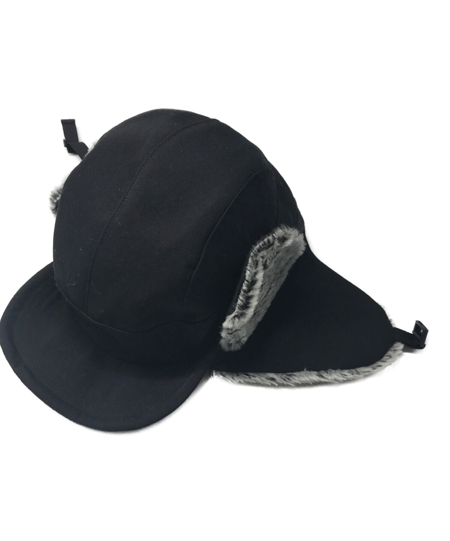 Essay (エッセイ) Pilot Cap パイロット キャップ ES13A-04 フライトキャップ フェイクファー ブラック サイズ:ONE