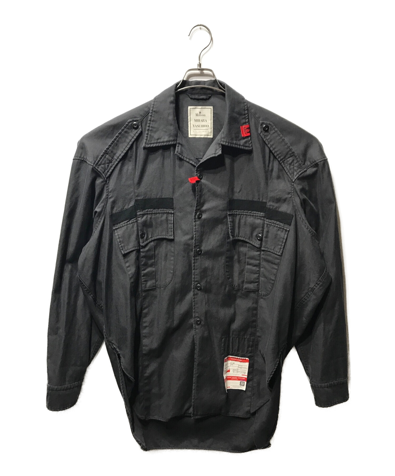 MIHARA YASUHIRO (ミハラヤスヒロ) MILITARY SHIRT ミリタリー シャツ グレー サイズ:44