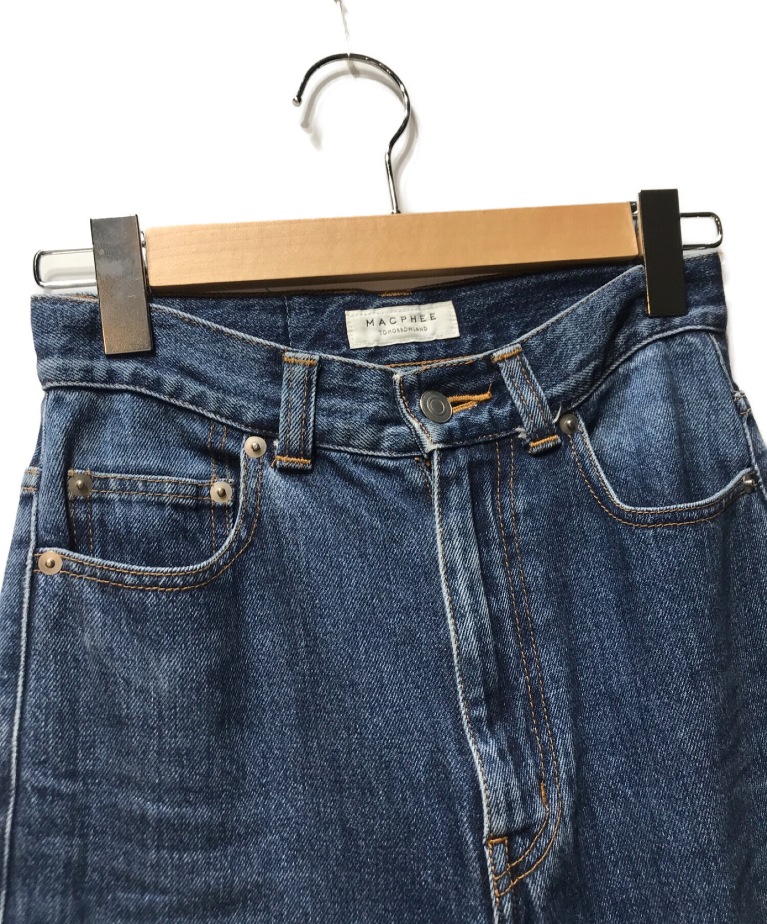 MACPHEE (マカフィー) COTTON DENIM ワイドストレートデニムパンツ インディゴ サイズ:32