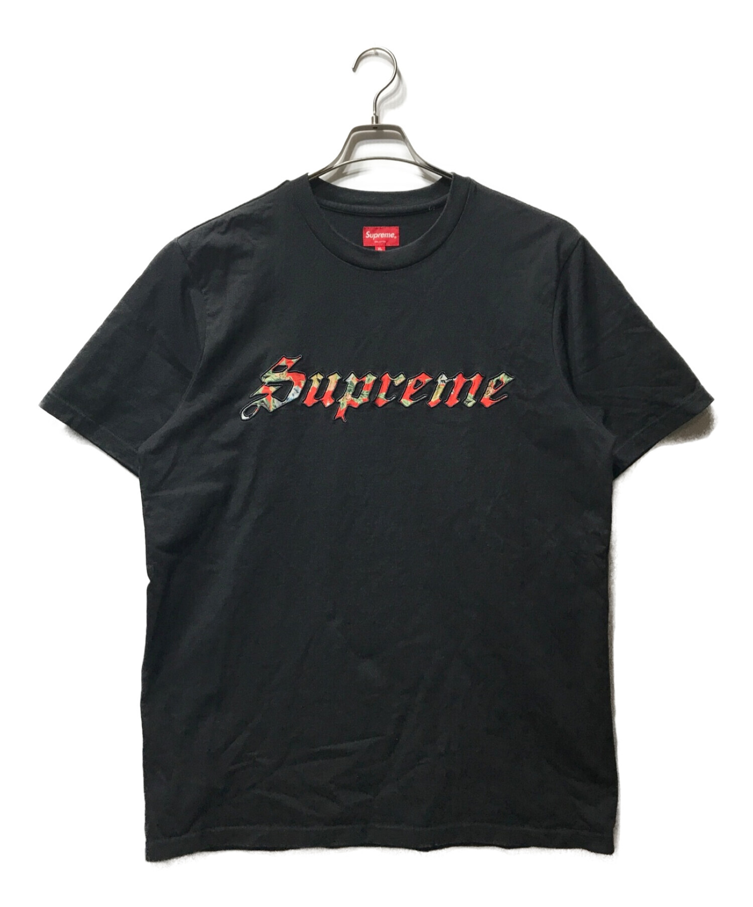 Supreme (シュプリーム) Floral Applique S/S Top ブラック サイズ:XL