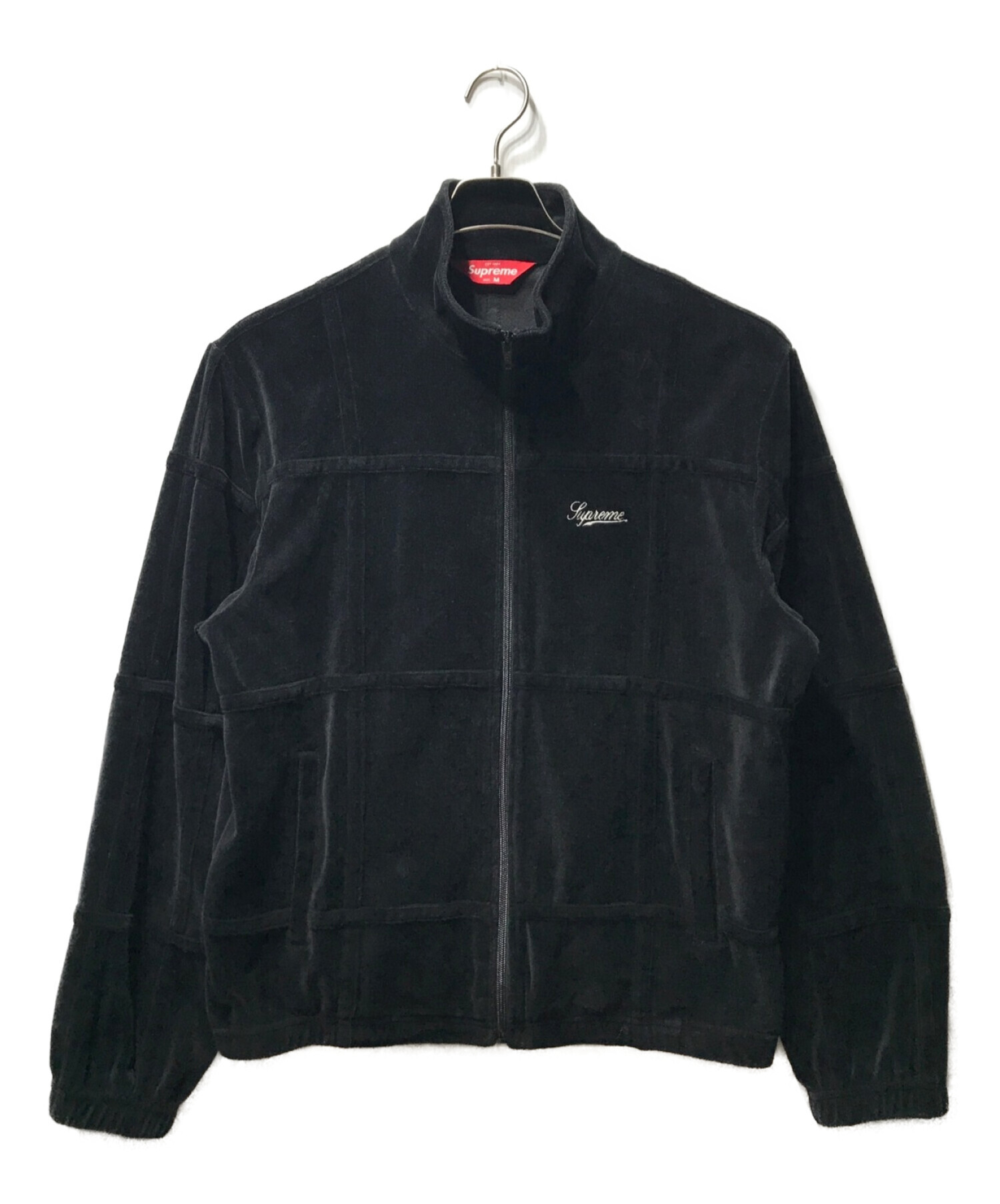 Supreme (シュプリーム) Grid Taping Velour Jacket ブラック サイズ:M