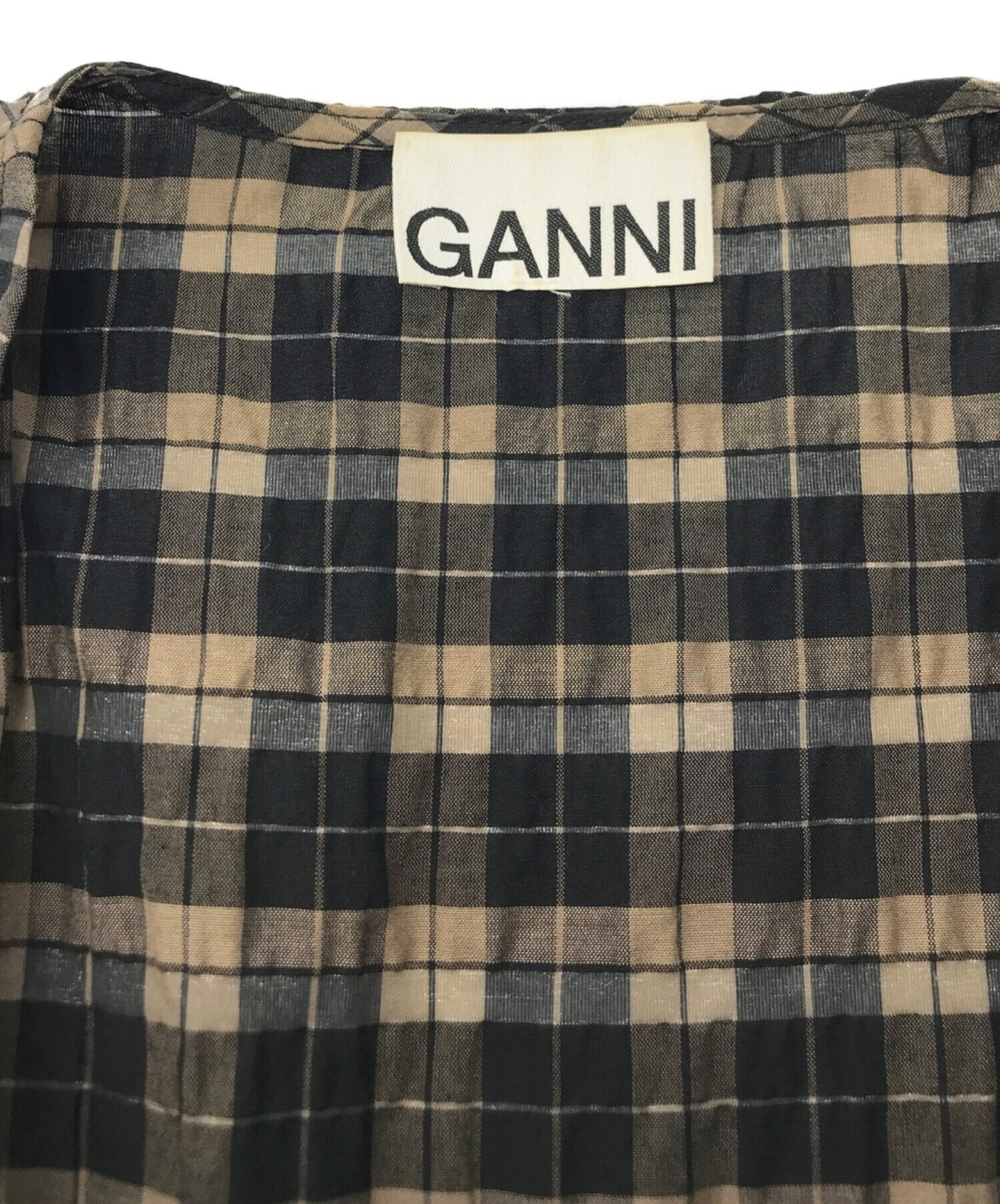 中古・古着通販】GANNI (ガニー) チェック 長袖 ワンピース