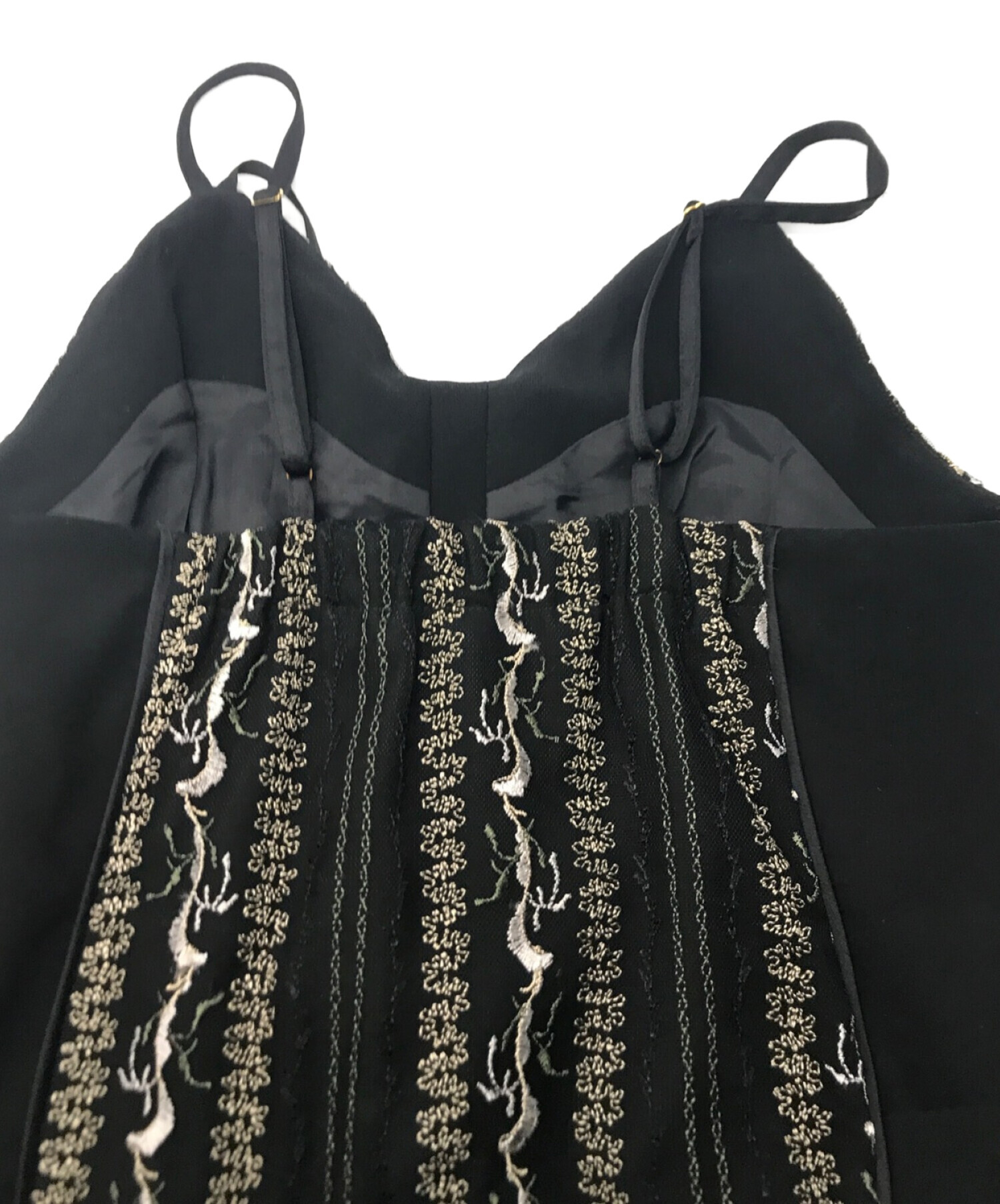 中古・古着通販】MURRAL (ミューラル) Petal lace overalls ブラック