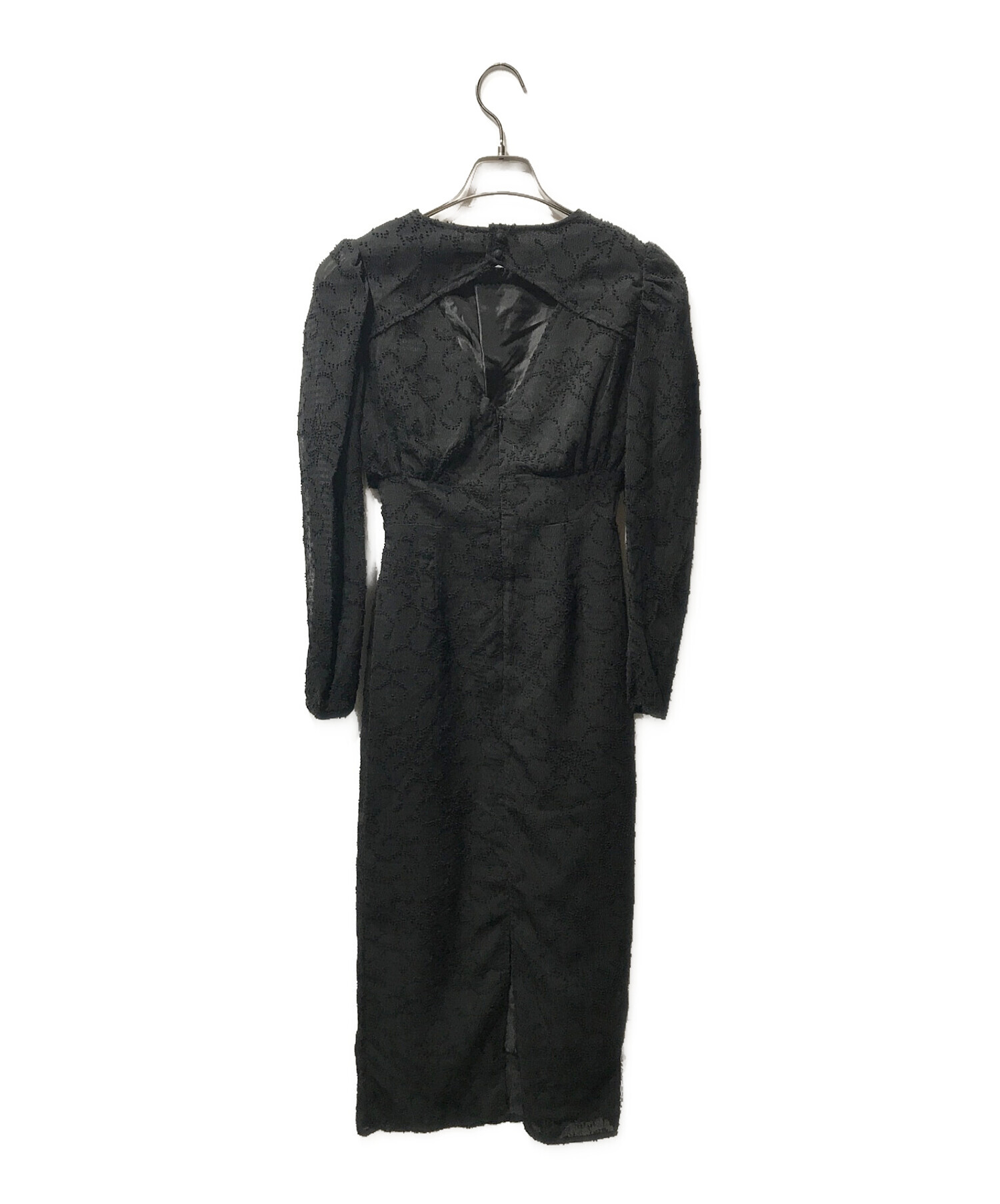 Knuth Marf (クヌースマーフ) Back Open Sheer Dress レースワンピース ブラック サイズ:S