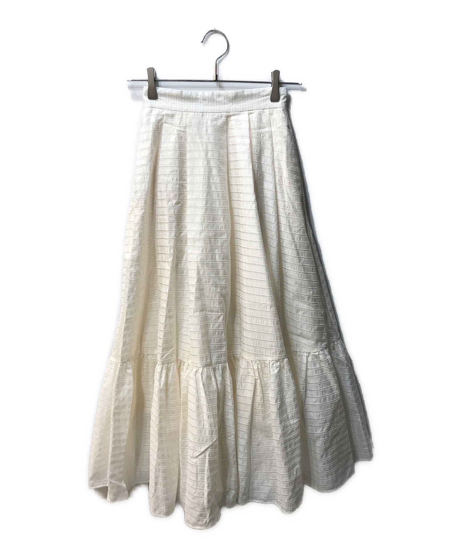 HER LIP TO (ハーリップトゥ) Stripe Jacquard Volume Skirt ホワイト サイズ:M