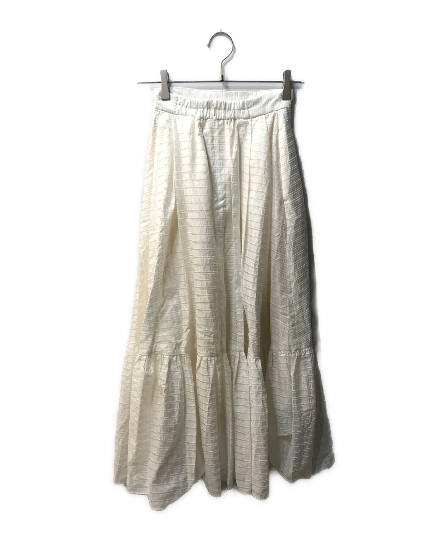HER LIP TO (ハーリップトゥ) Stripe Jacquard Volume Skirt ホワイト サイズ:M