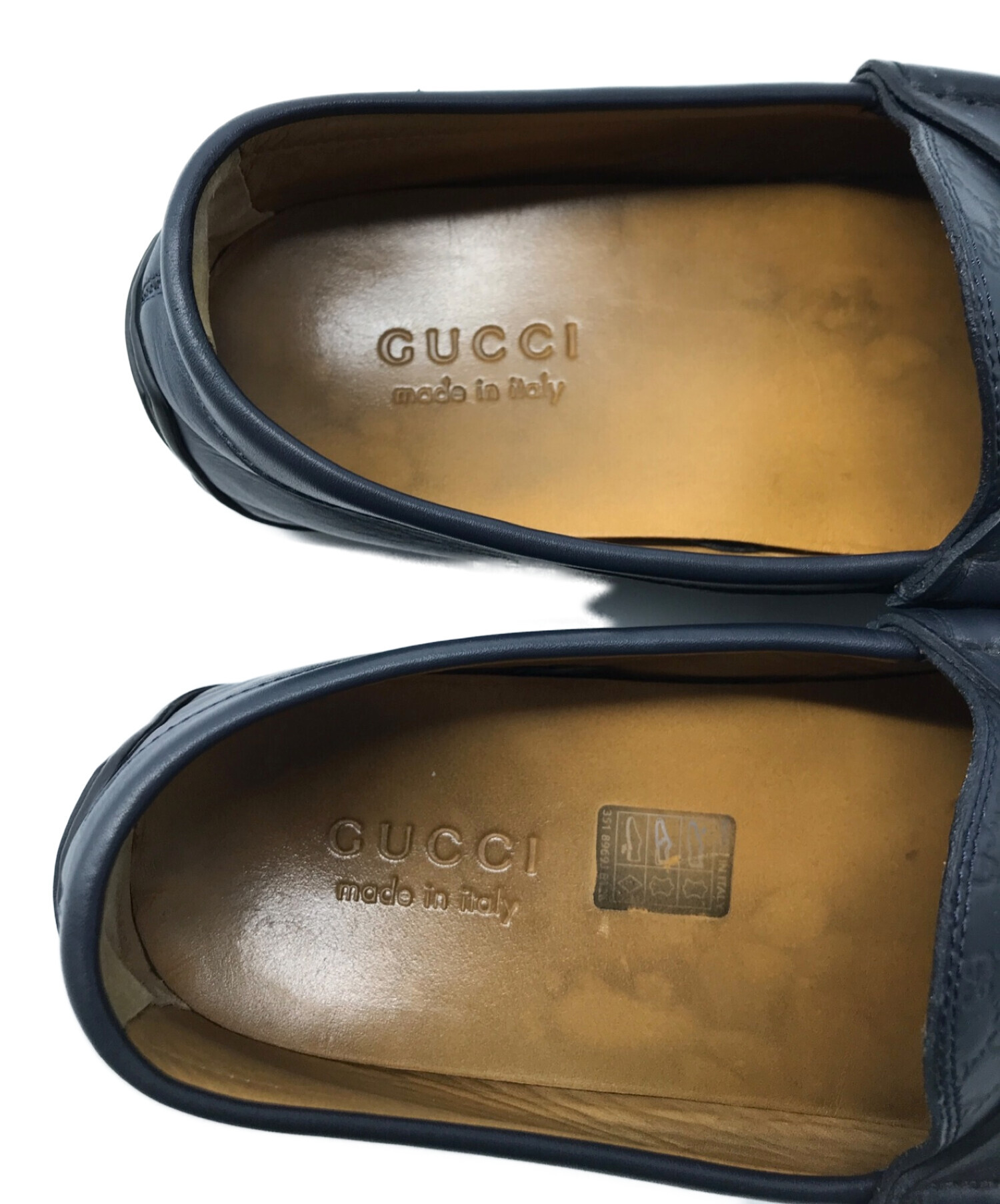 中古・古着通販】GUCCI (グッチ) シマ ドライビングシューズ ネイビー