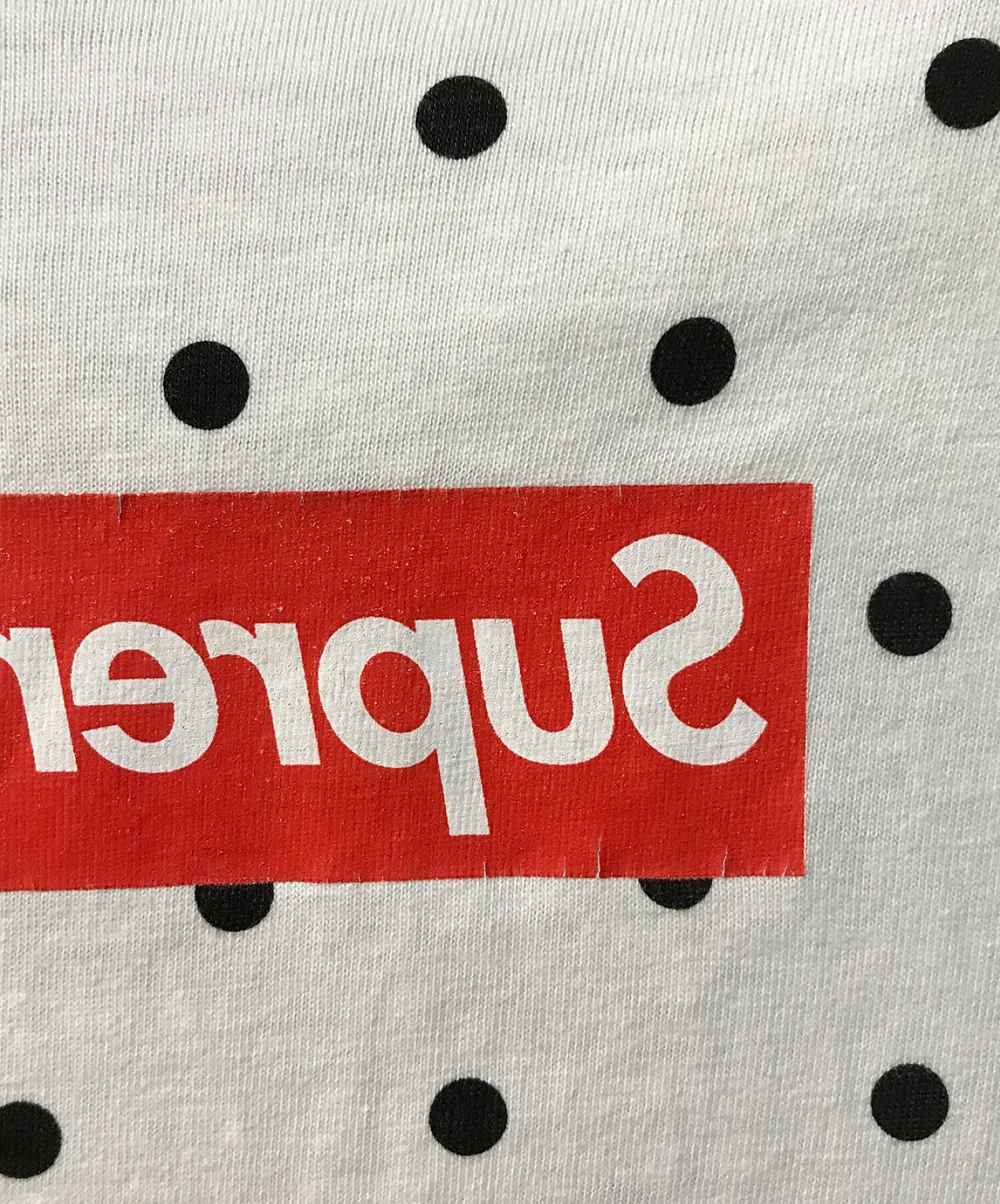 SUPREME (シュプリーム) COMME des GARCONS SHIRT (コムデギャルソンシャツ) ドット柄ミラーボックスロゴTシャツ  12SS ホワイト サイズ:M