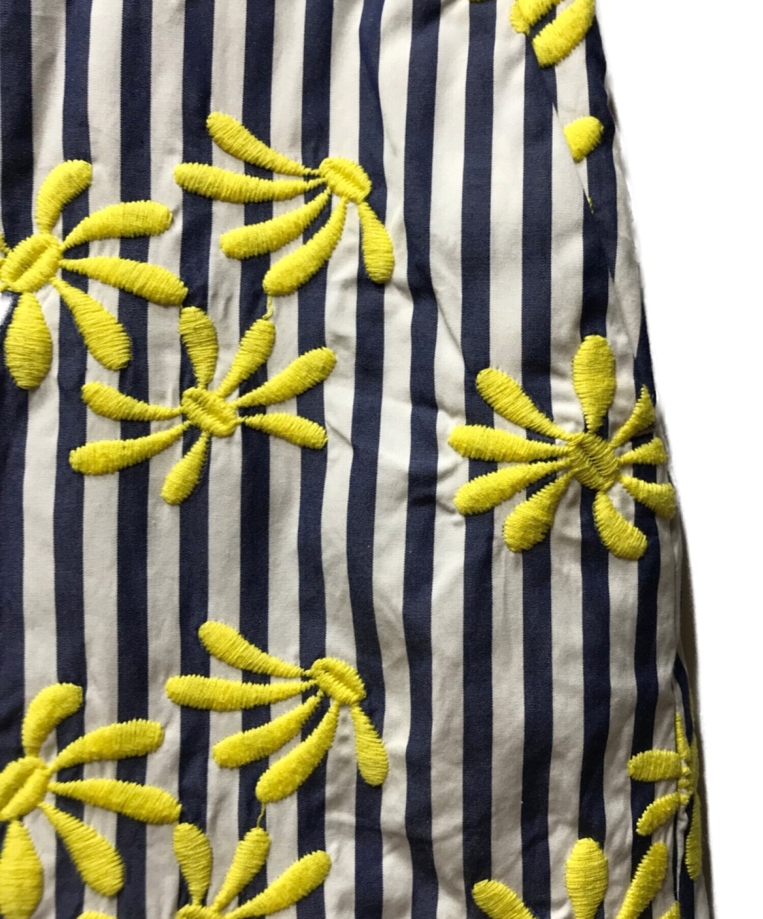 UNION LAUNCH (ユニオンランチ) RonHerman (ロンハーマン) 別注 Embroidery Stripe Skirt  3310500165 ホワイト×ブルー サイズ:xs