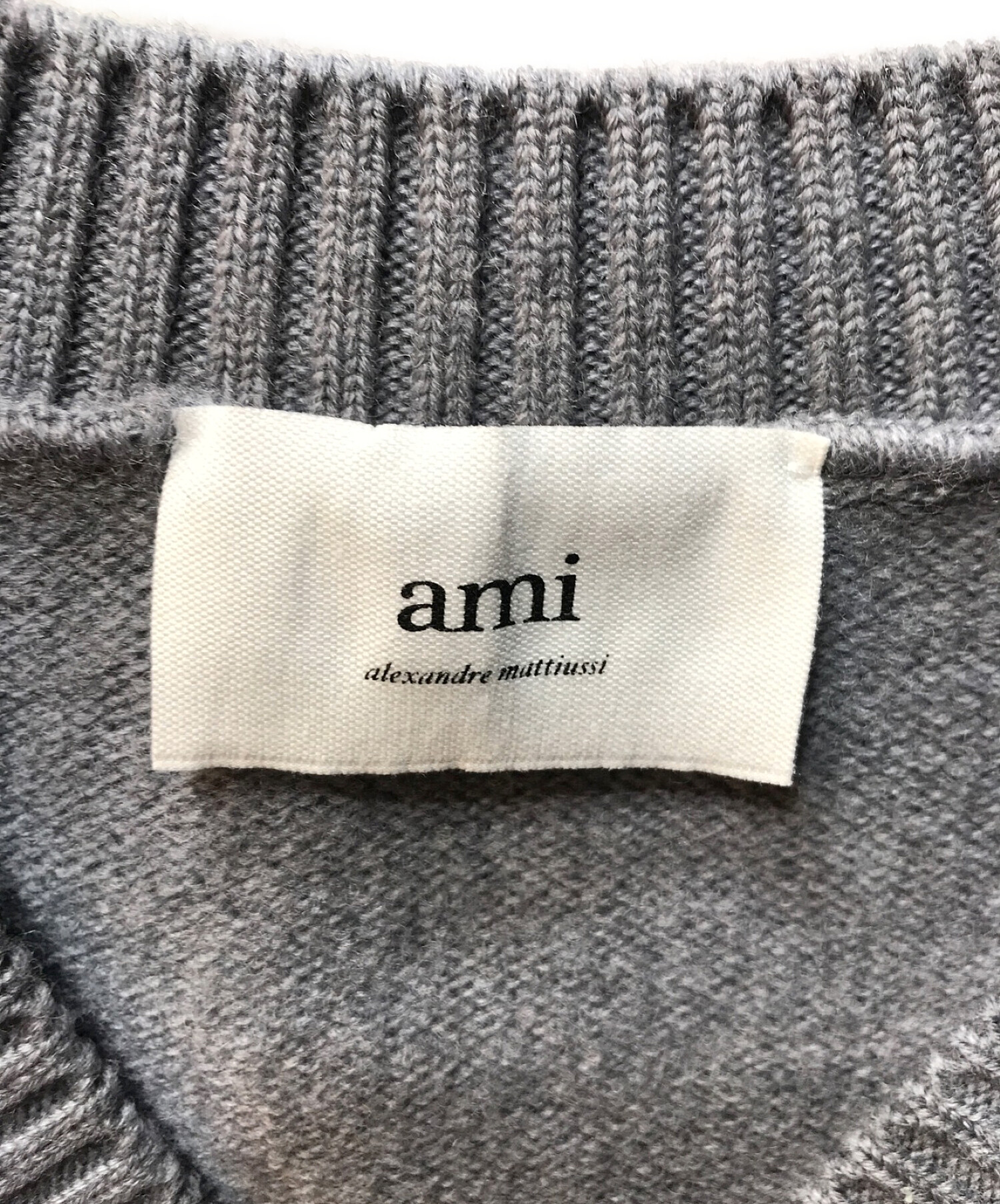 中古・古着通販】ami (アミ) ニットベスト グレー サイズ:Free