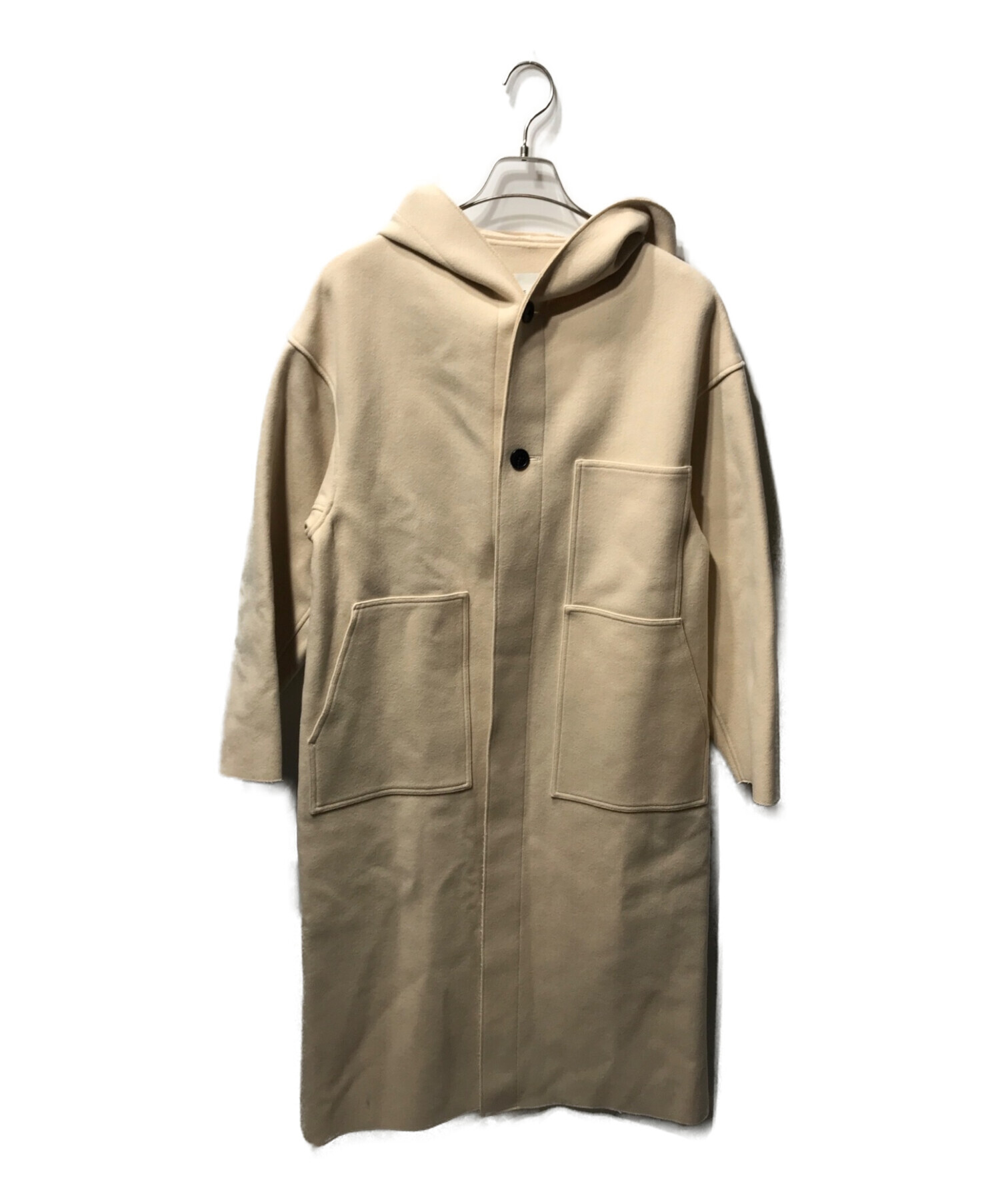 HYKE (ハイク) MELTON HOODED WORK COAT ベージュ サイズ:1