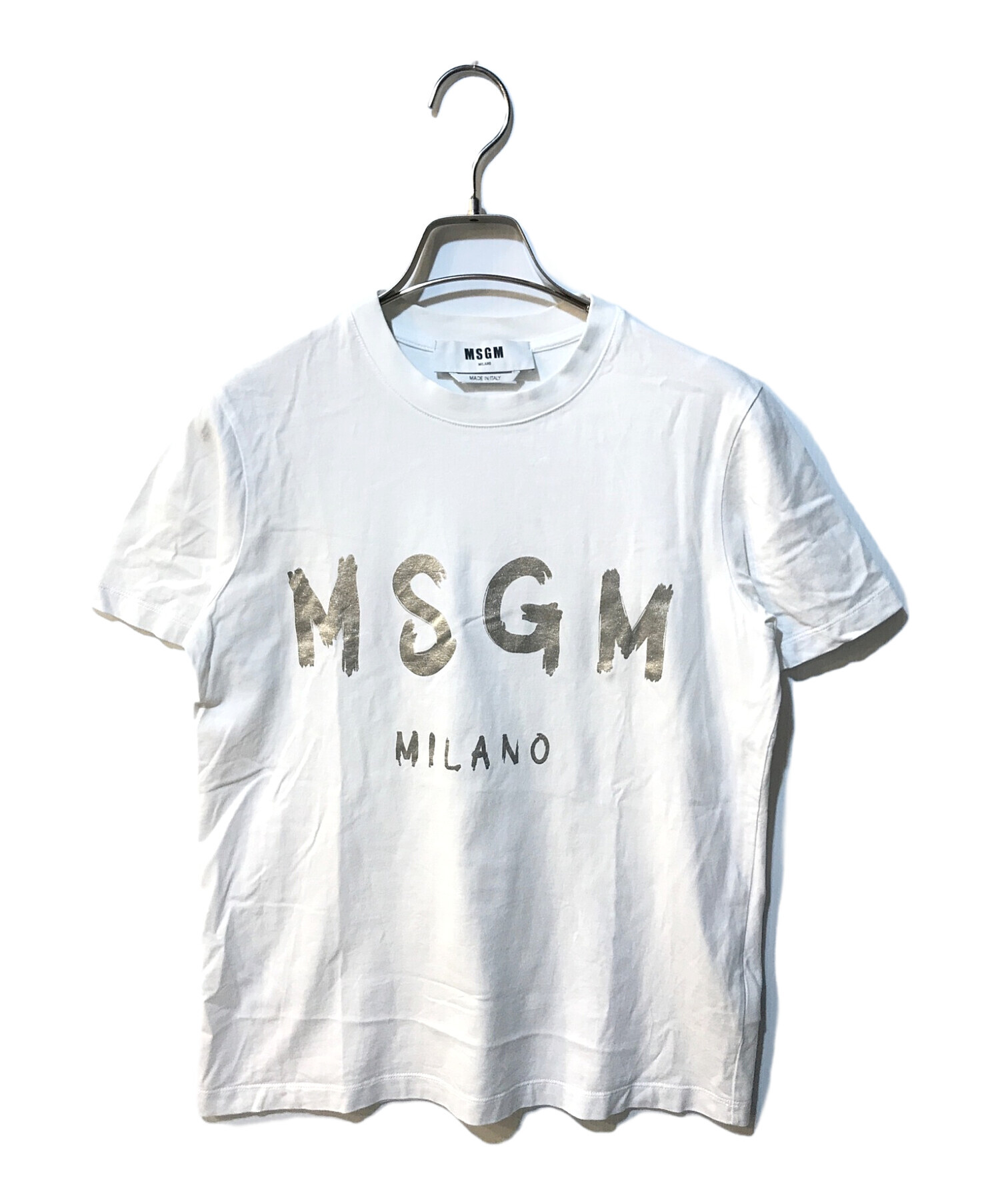 中古・古着通販】MSGM (エムエスジーエム) MSGM ブラッシュロゴTシャツ 3041MDM60J ホワイト サイズ:Ｓ｜ブランド・古着通販  トレファク公式【TREFAC FASHION】スマホサイト