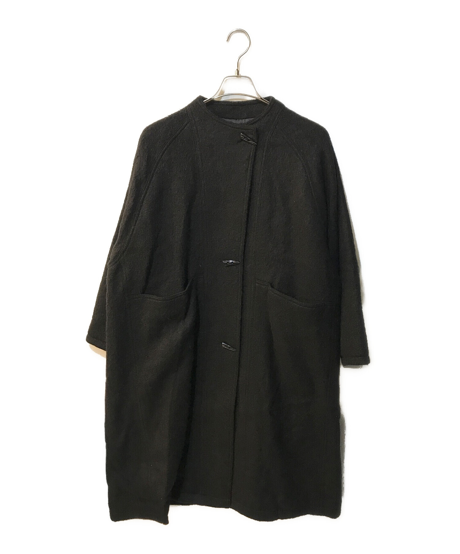 lourenlouren mohair shaggy long coat black