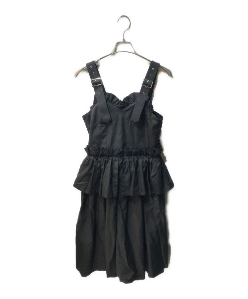 【中古・古着通販】noir kei ninomiya (ノワール ケイ ニノミヤ) フリルデザインジャンパースカート ブラック  サイズ:S｜ブランド・古着通販 トレファク公式【TREFAC FASHION】スマホサイト