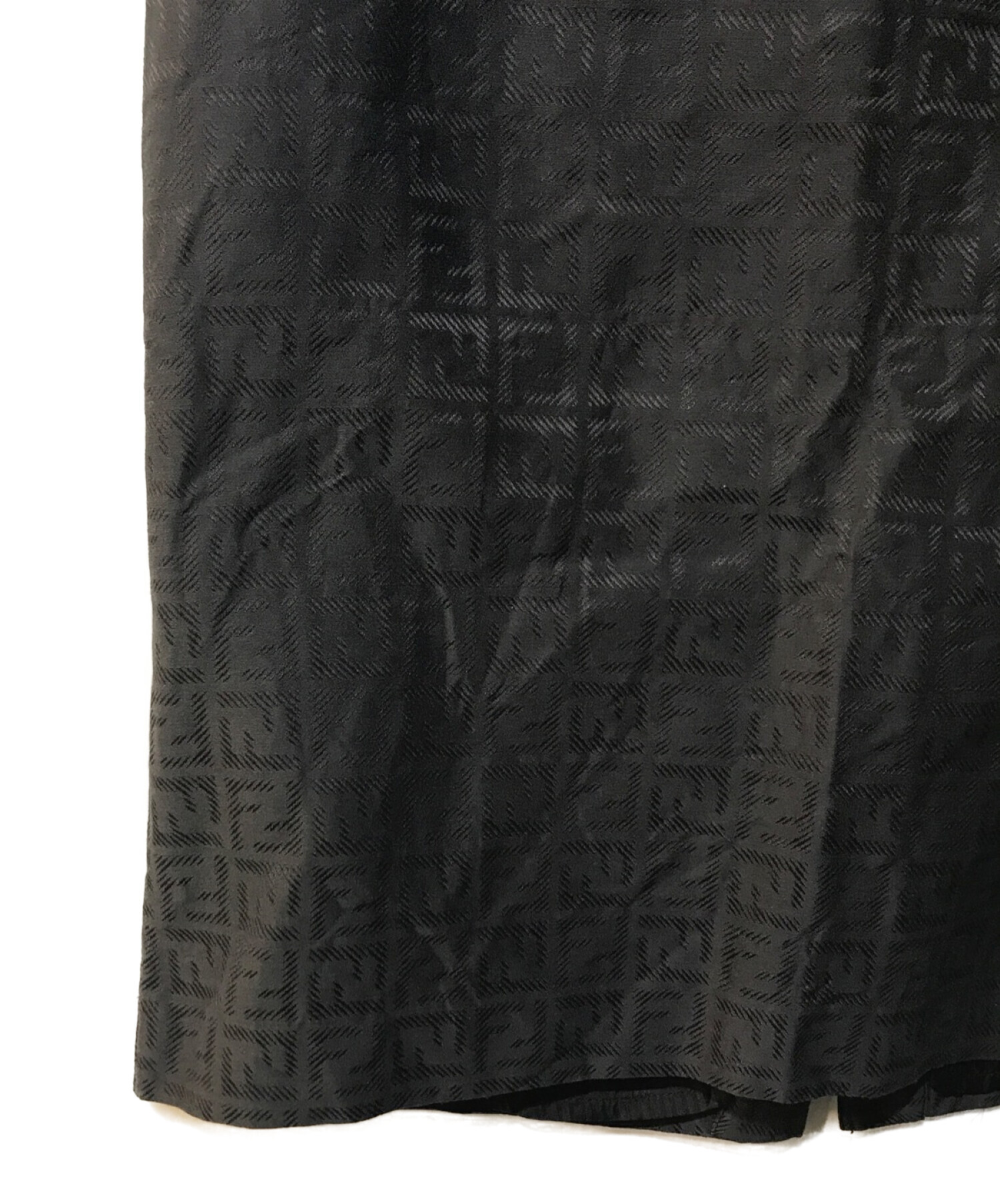 FENDI (フェンディ) ズッカ柄台形スカート ブラック サイズ:42