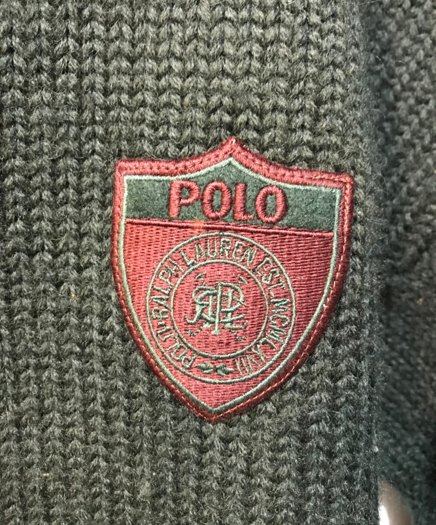 中古・古着通販】POLO RALPH LAUREN (ポロ・ラルフローレン) エンブレムワッペンアームラインローゲージニット グリーン サイズ:L｜ブランド・古着通販  トレファク公式【TREFAC FASHION】スマホサイト