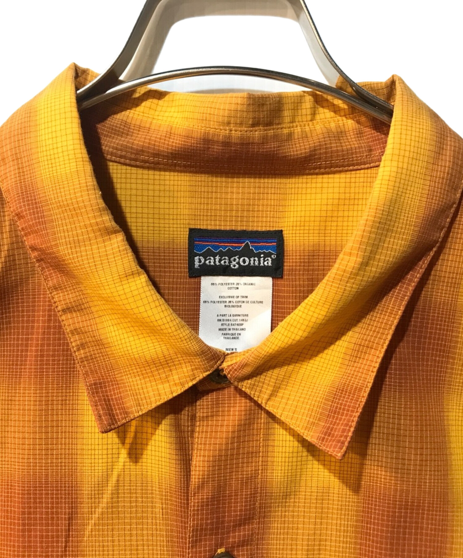 Patagonia (パタゴニア) オンブレチェックシャツ オレンジ サイズ:xl